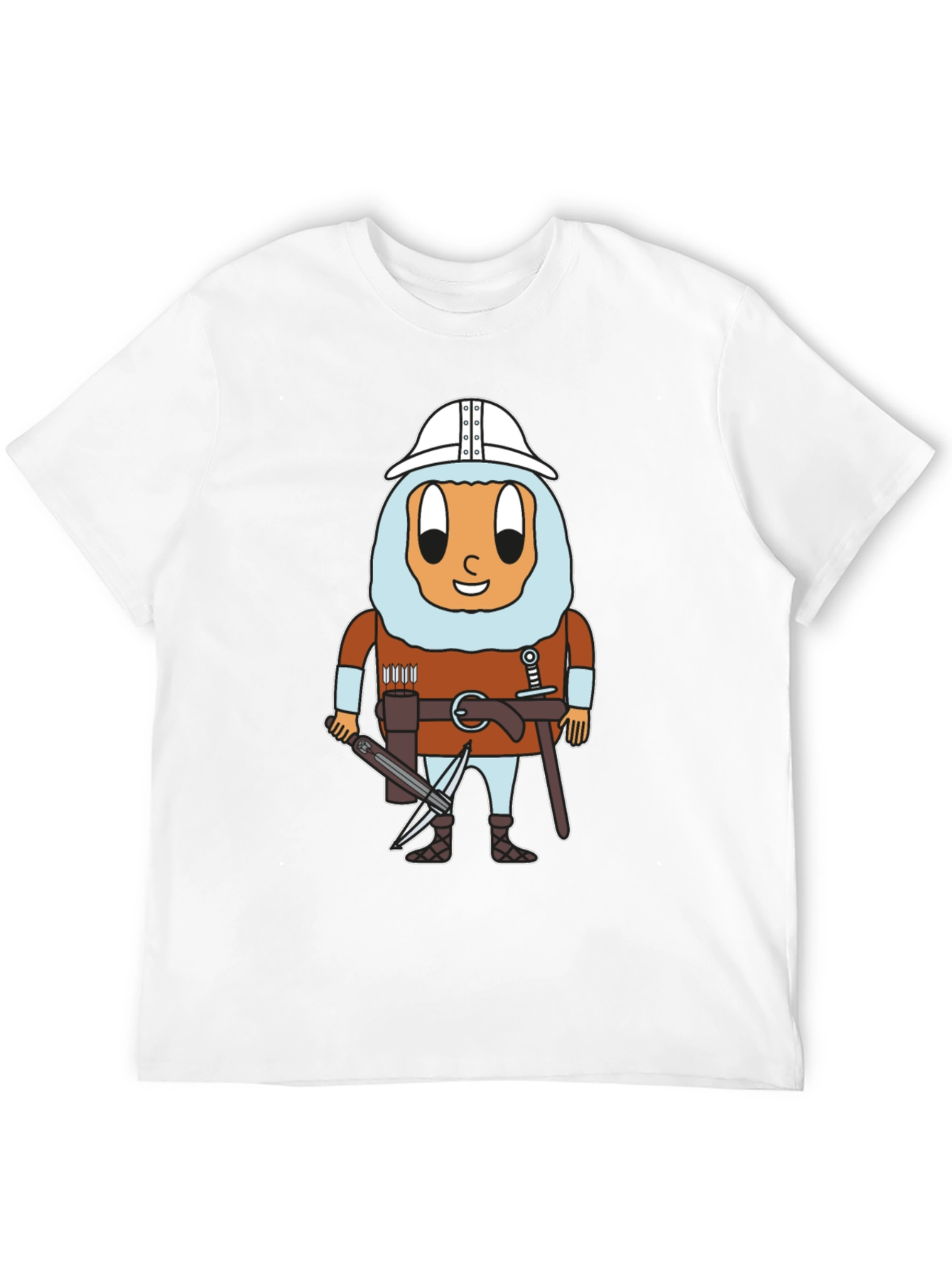 Black Egg Knight T-Shirt: Cartoon Warrior Egg Tee view 12