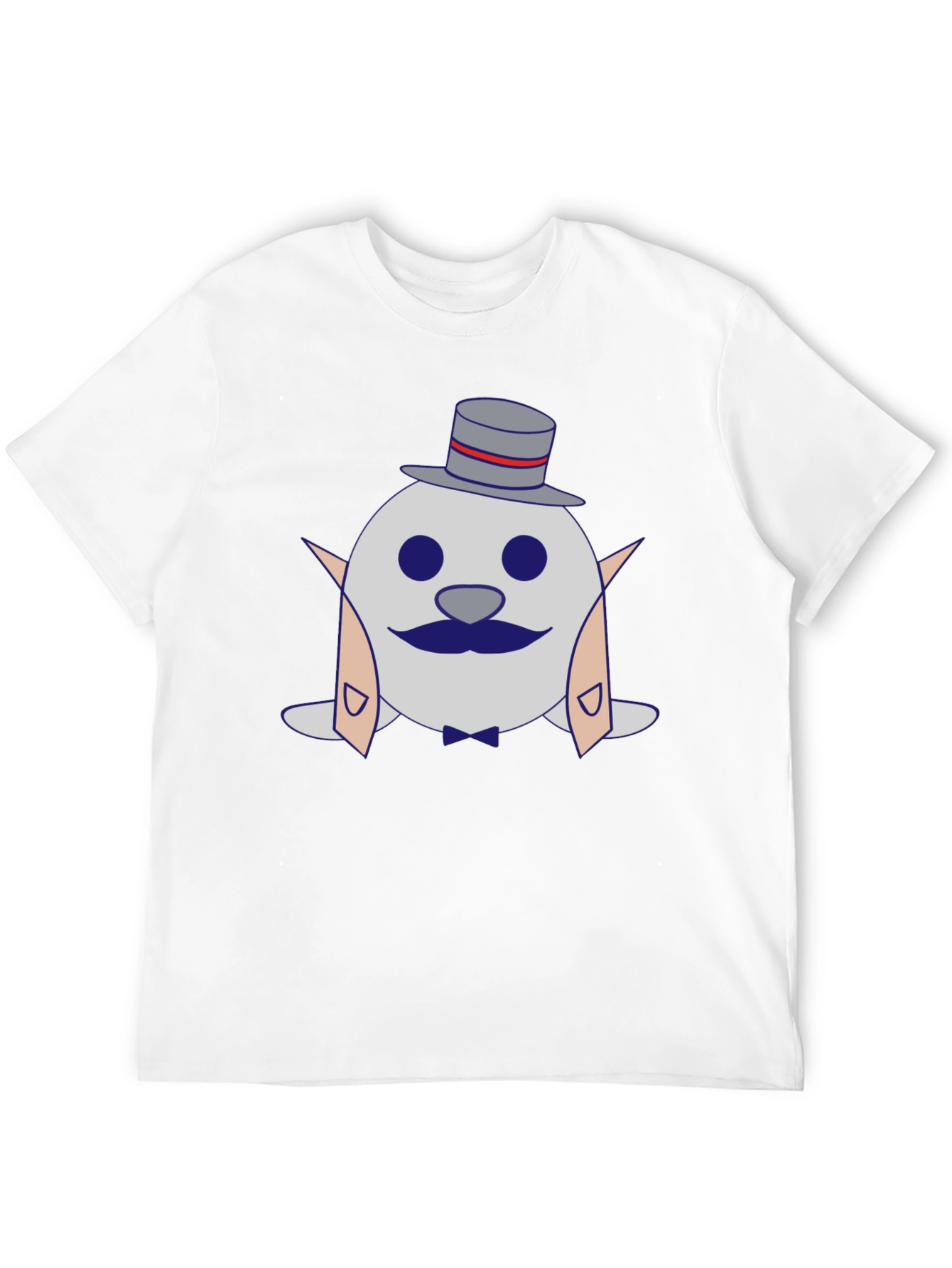 Black Dapper Seal T-Shirt - Cartoon Tuxedo Design view 12