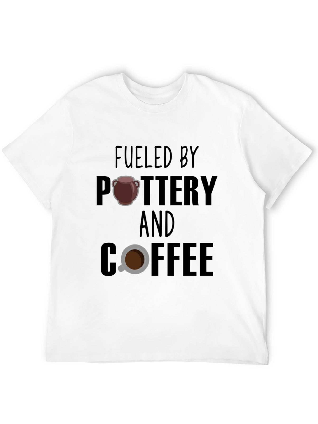 Black Fueled By Pottery and Coffee Graphic T-Shirt view 12