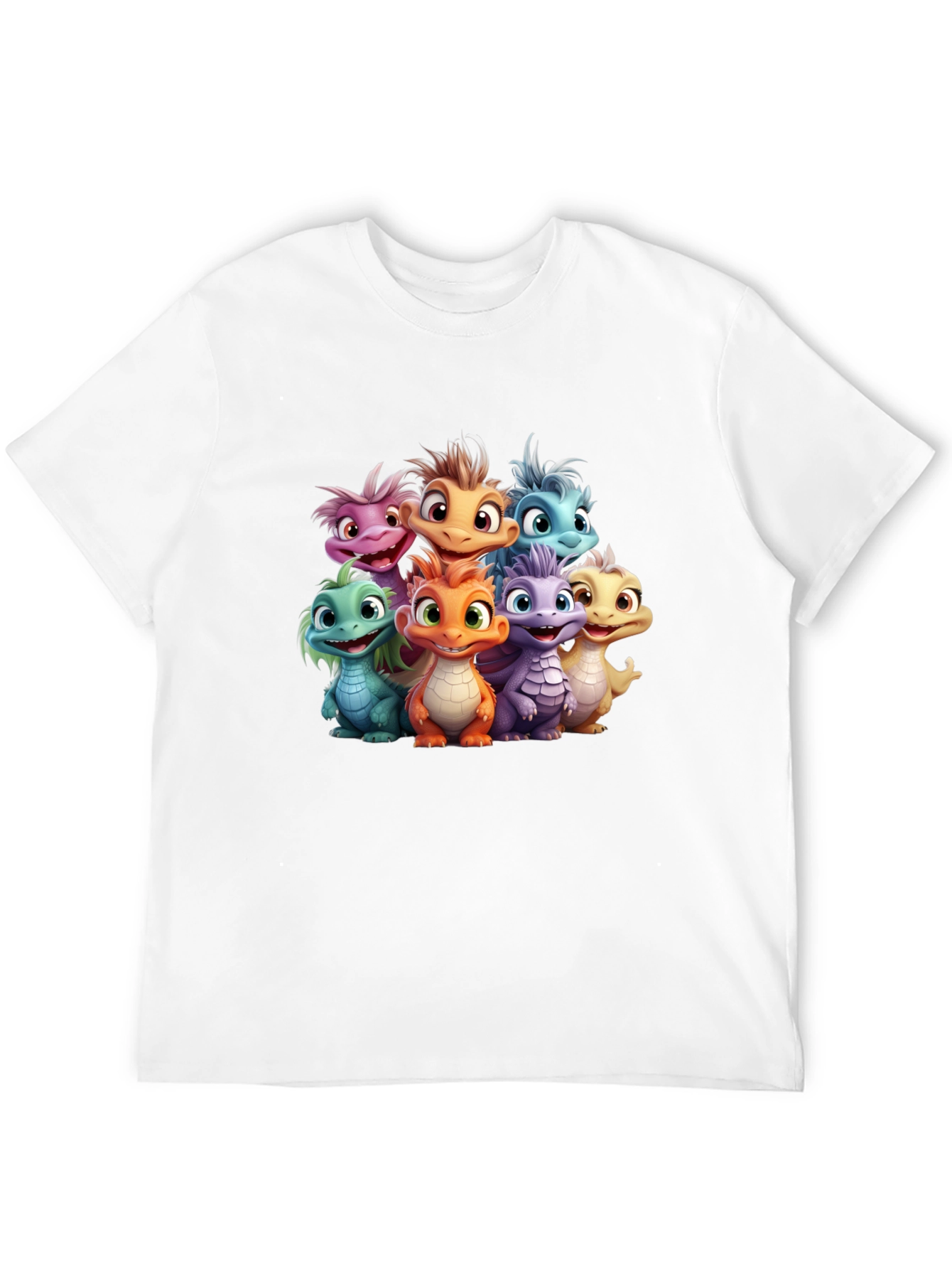 Black Cute Dragon Squad Graphic Tee - Black Cotton view 12