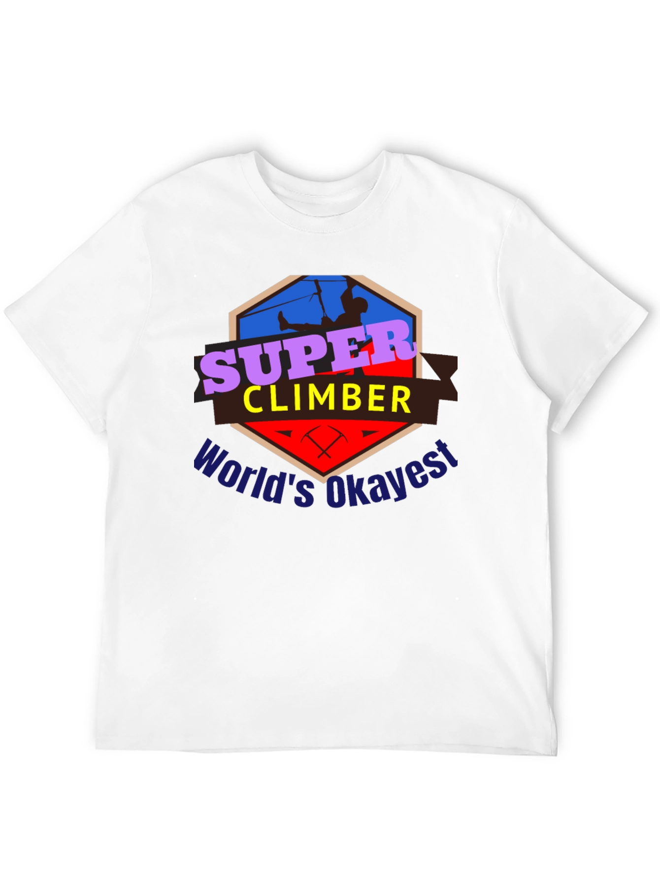 Black Super Climber T-Shirt - World's Okayest Climber Tee view 12