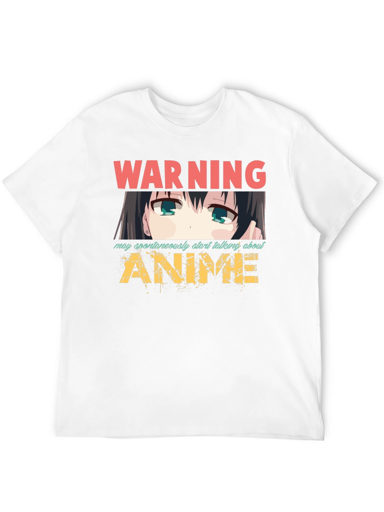 Black Warning Anime T-Shirt view 12