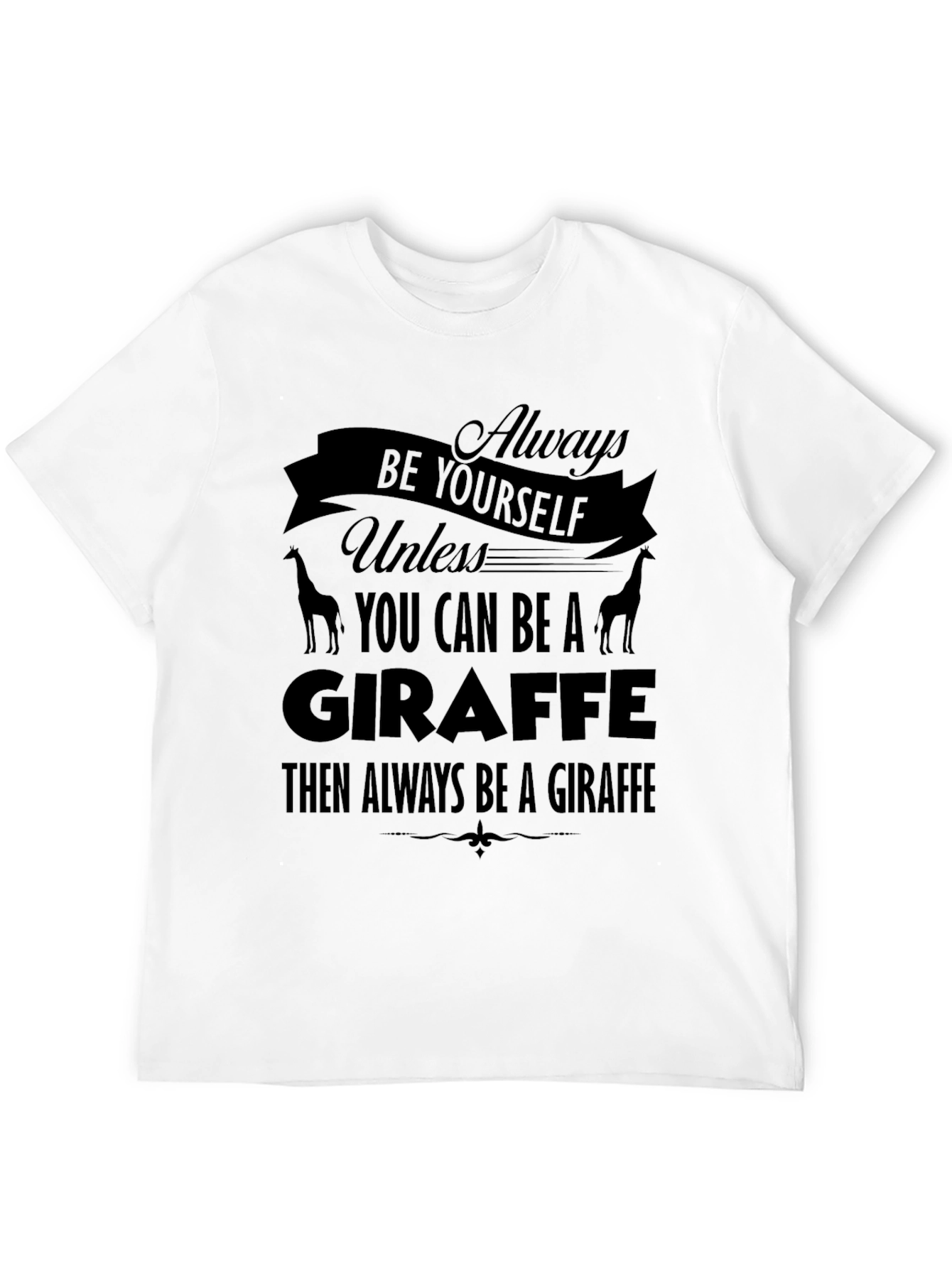 Black Giraffe Graphic Tee - Always Be Yourself T-Shirt view 12