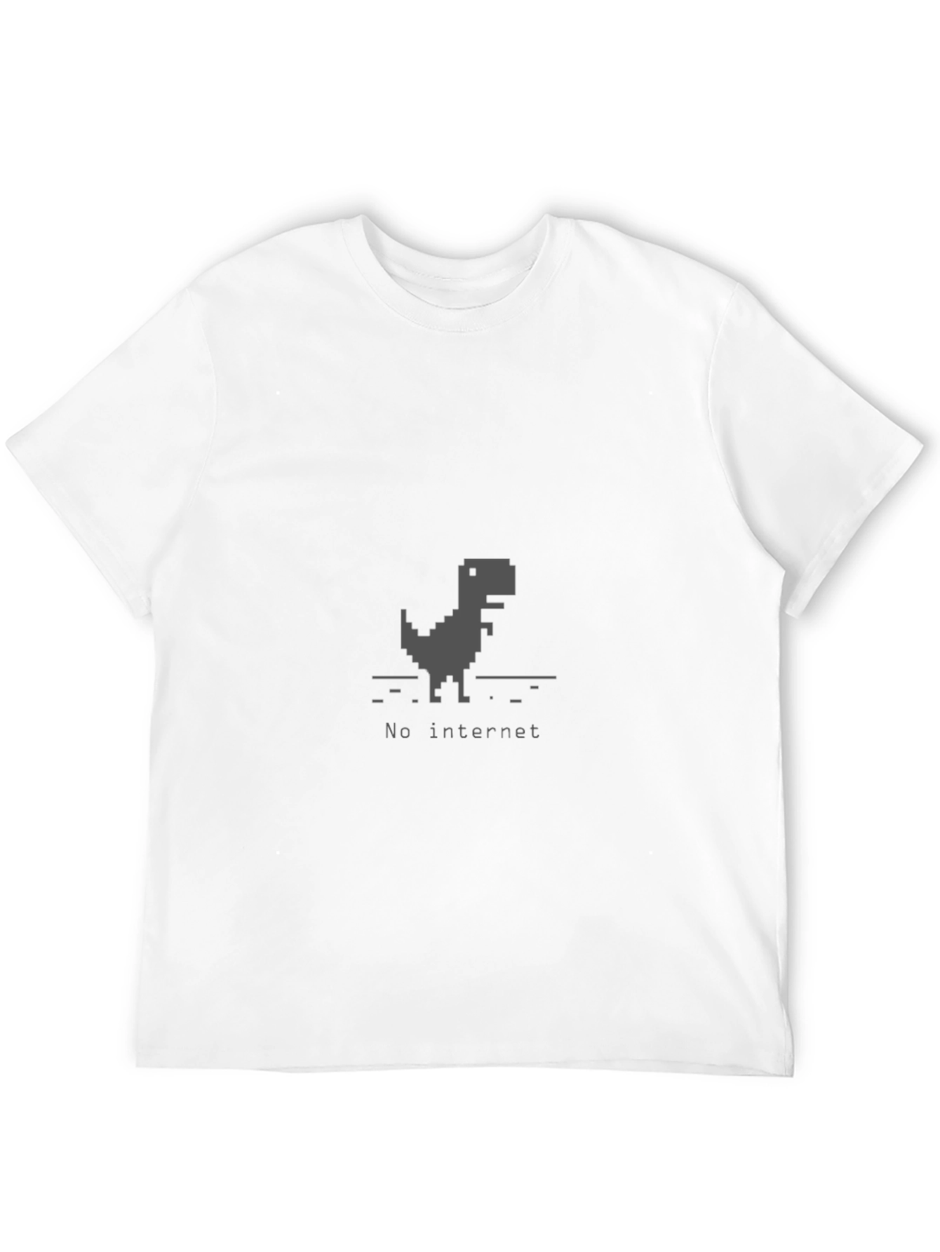 Black No Internet Dinosaur Black T-Shirt view 12