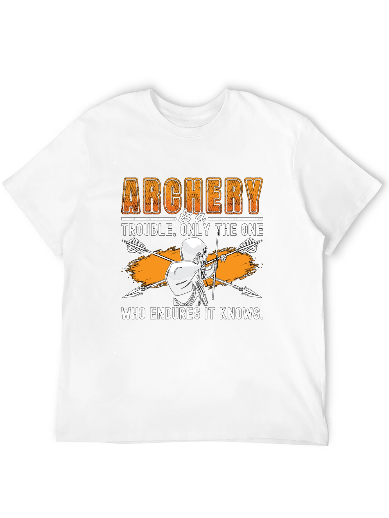 Black Archery Trouble T-Shirt: Who Endures It Knows view 12