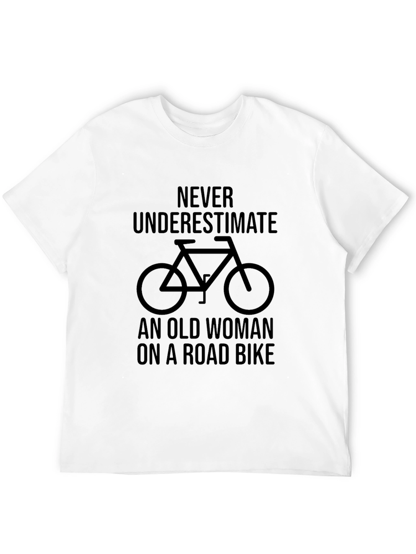 Black Never Underestimate Old Woman Road Bike T-Shirt view 12