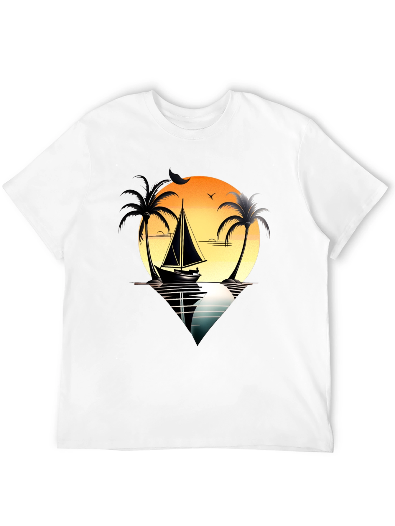 Black Sunset Sail T-Shirt view 12