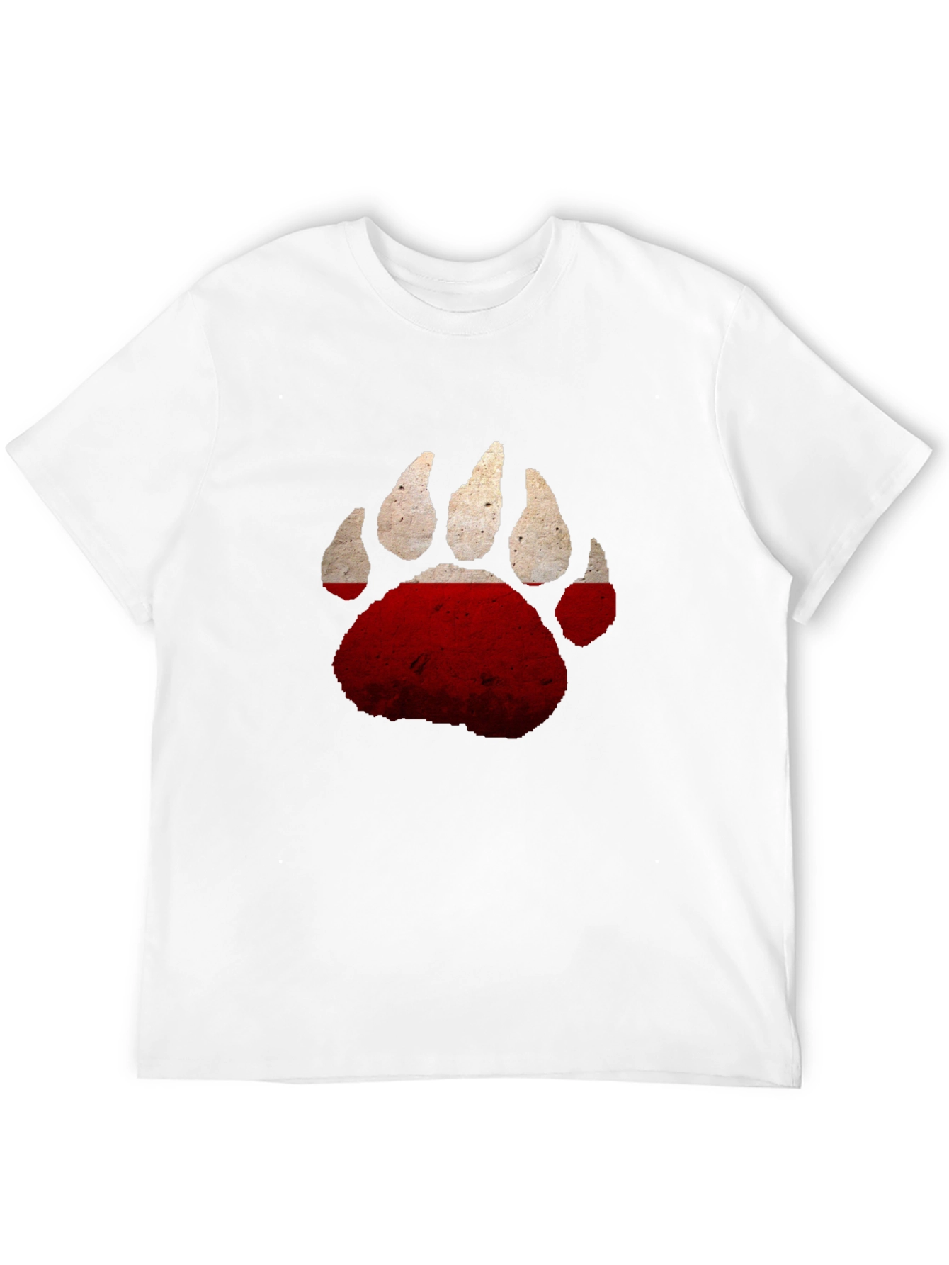 Black Bear Paw Print T-Shirt - Distressed Graphic Tee view 12