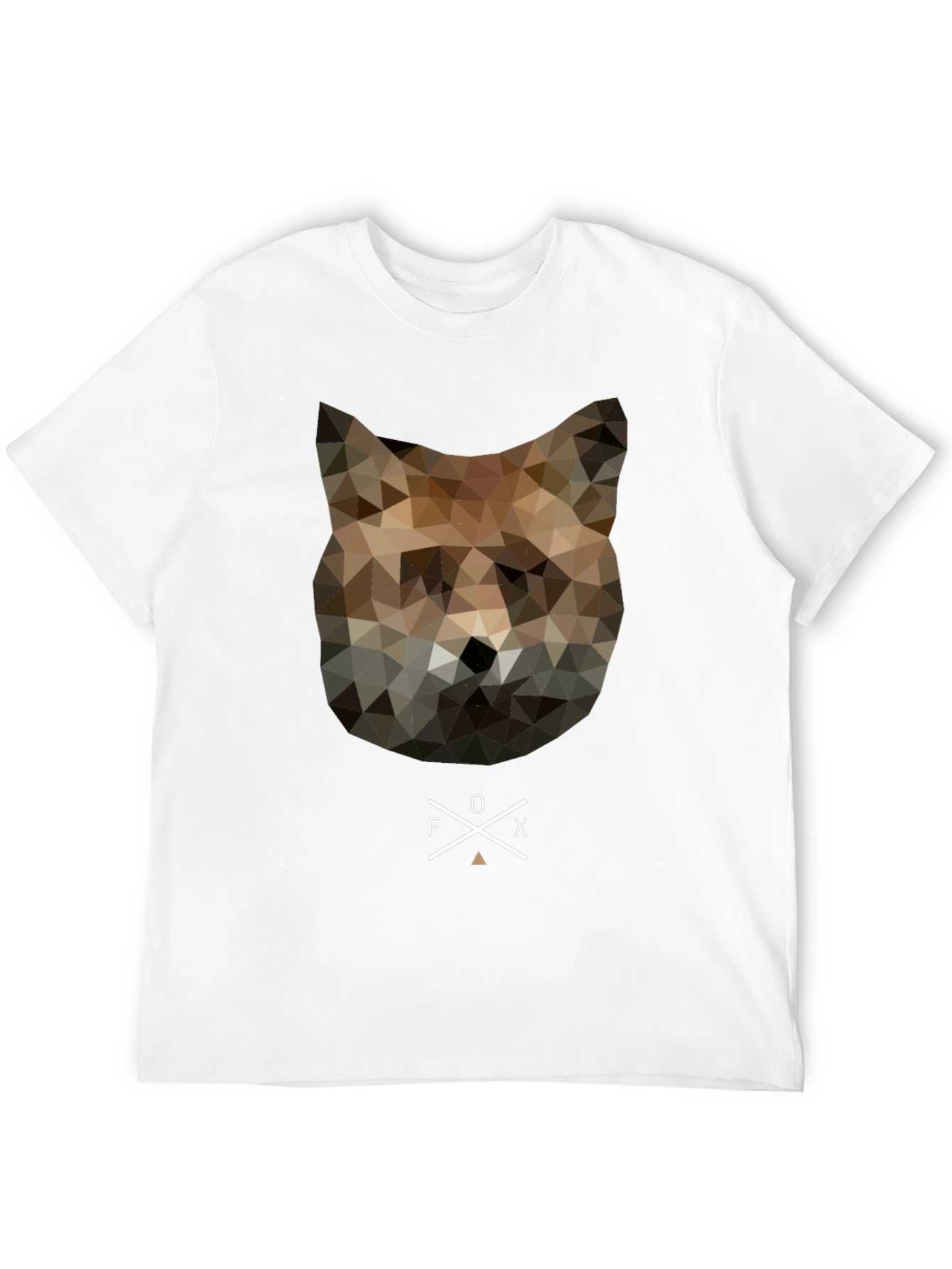 Black Geometric Fox Head Graphic Tee - Unique Men's T-Shirt view 12