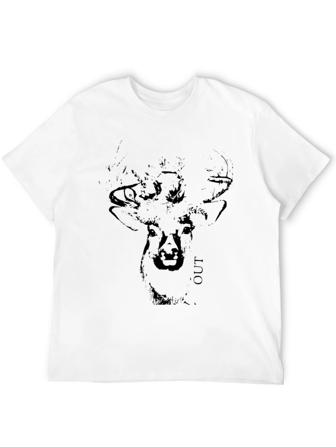 Black Men's Black Deer Graphic T-Shirt view 12