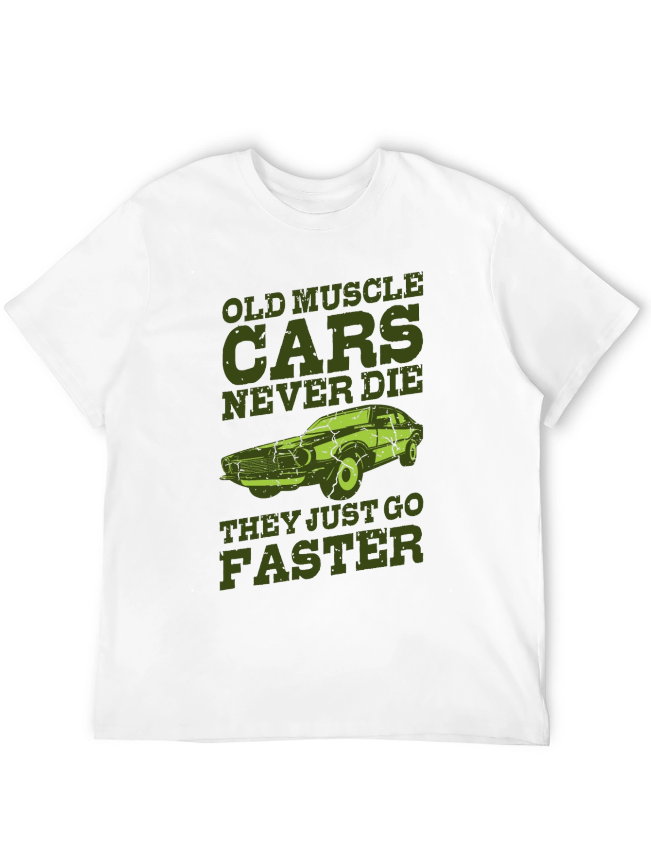 Black Old Muscle Cars Never Die Men's T-Shirt view 12