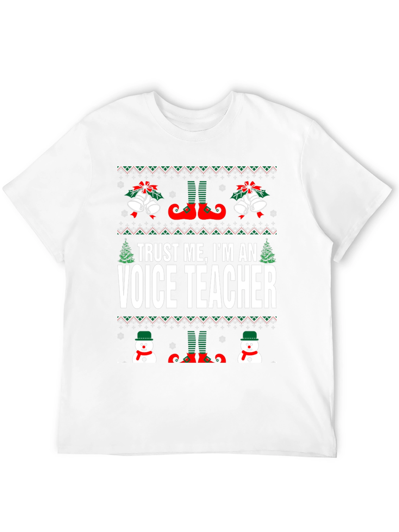 Black Funny Voice Teacher Christmas T-Shirt view 12