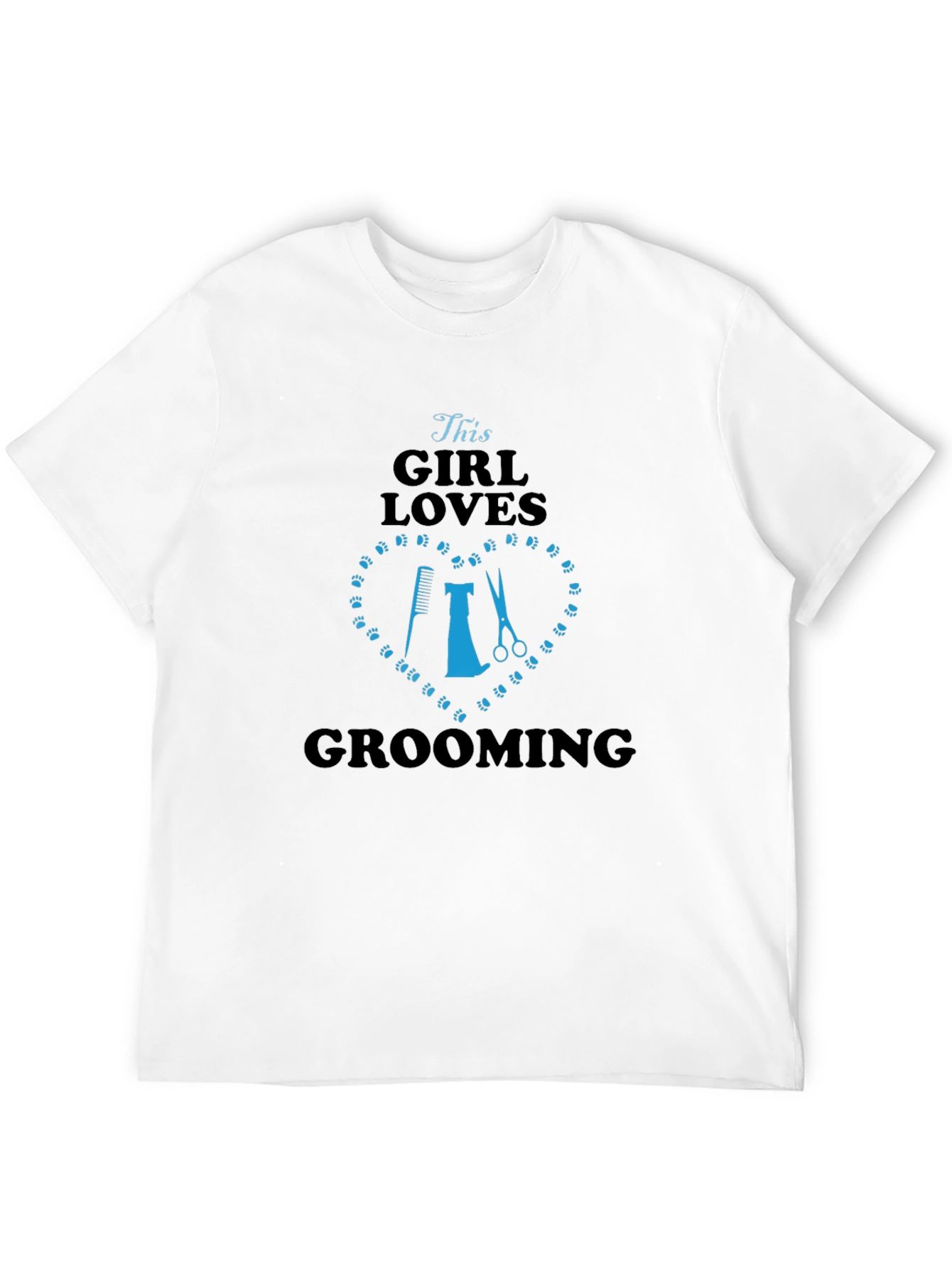Black Grooming Lover Tee: This Girl Loves Grooming T-Shirt view 12