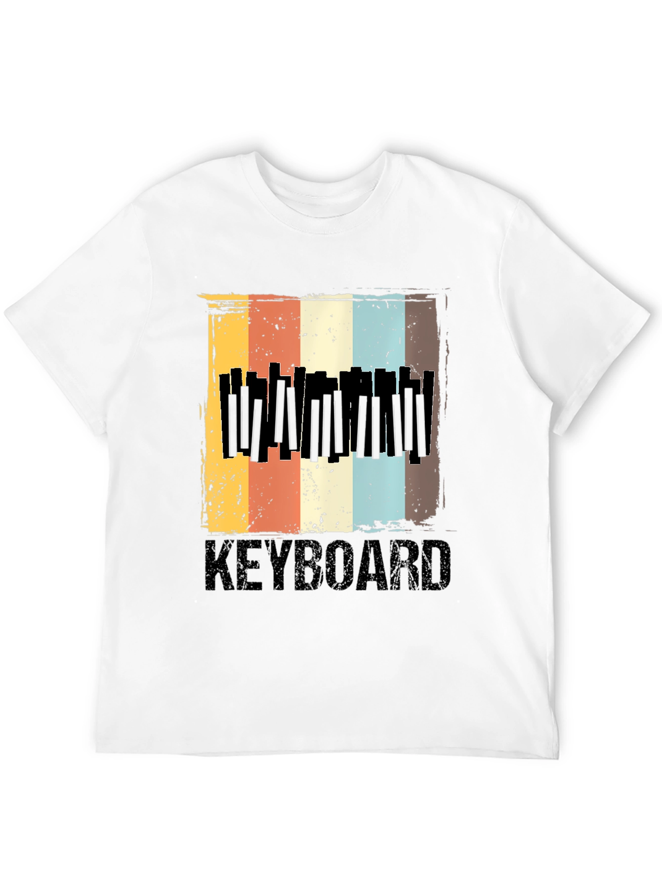 Black Vintage Keyboard T-Shirt - Retro Music Lover Tee view 12
