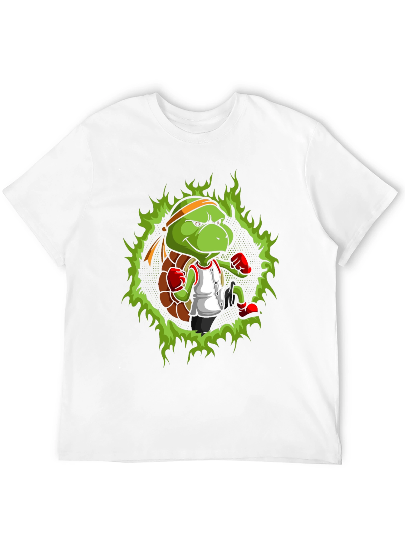 Black Turtle Ninja Boxer T-Shirt - Cool Cartoon Design view 12