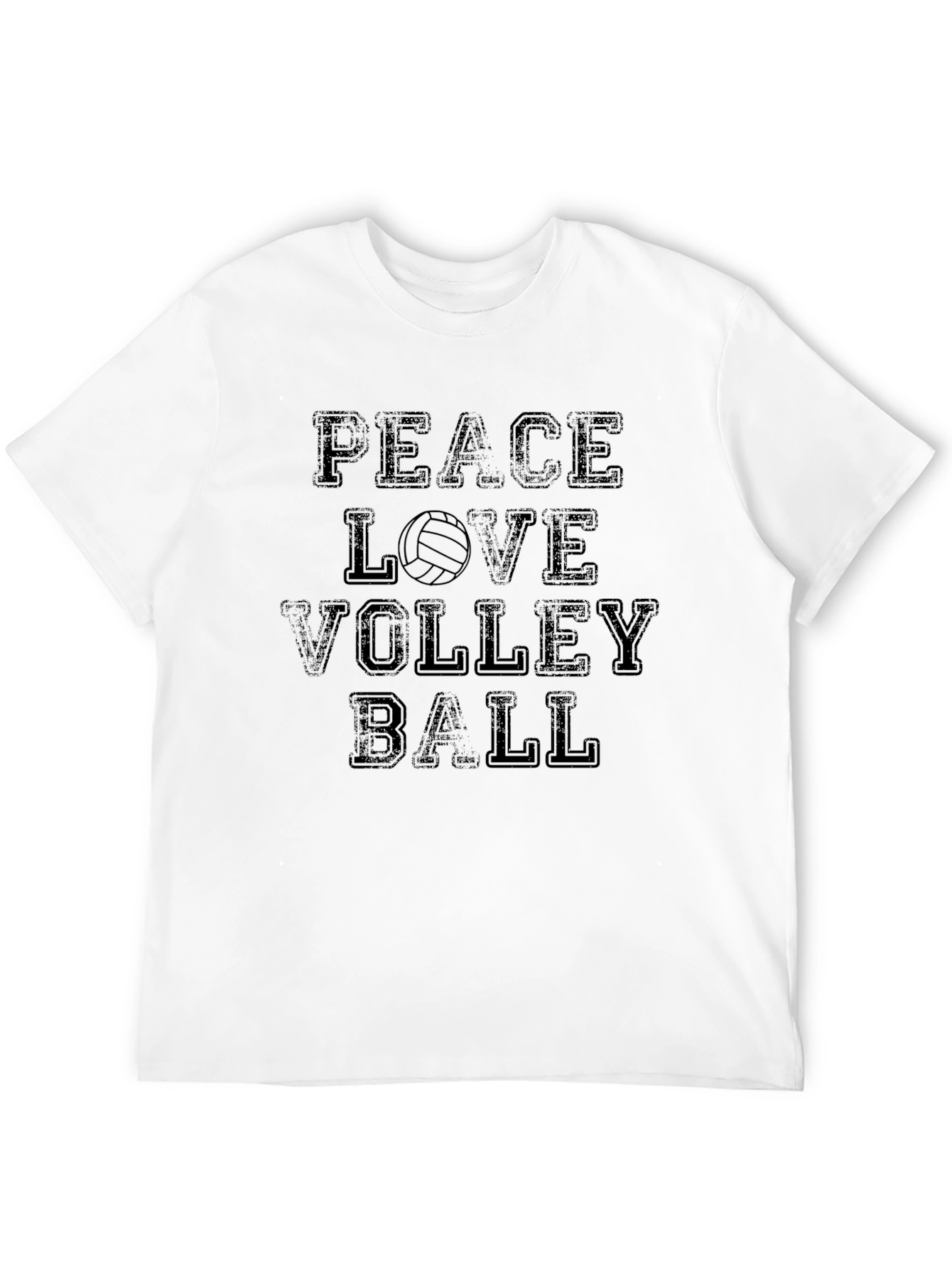 Black Peace Love Volleyball T-Shirt view 12