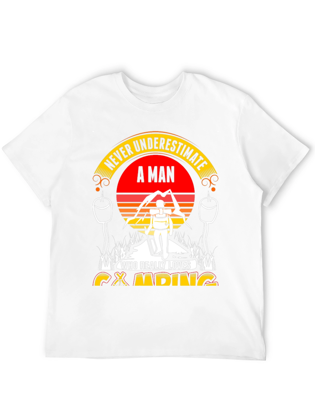 Black Camping Lover Tee: Never Underestimate A Man! view 12