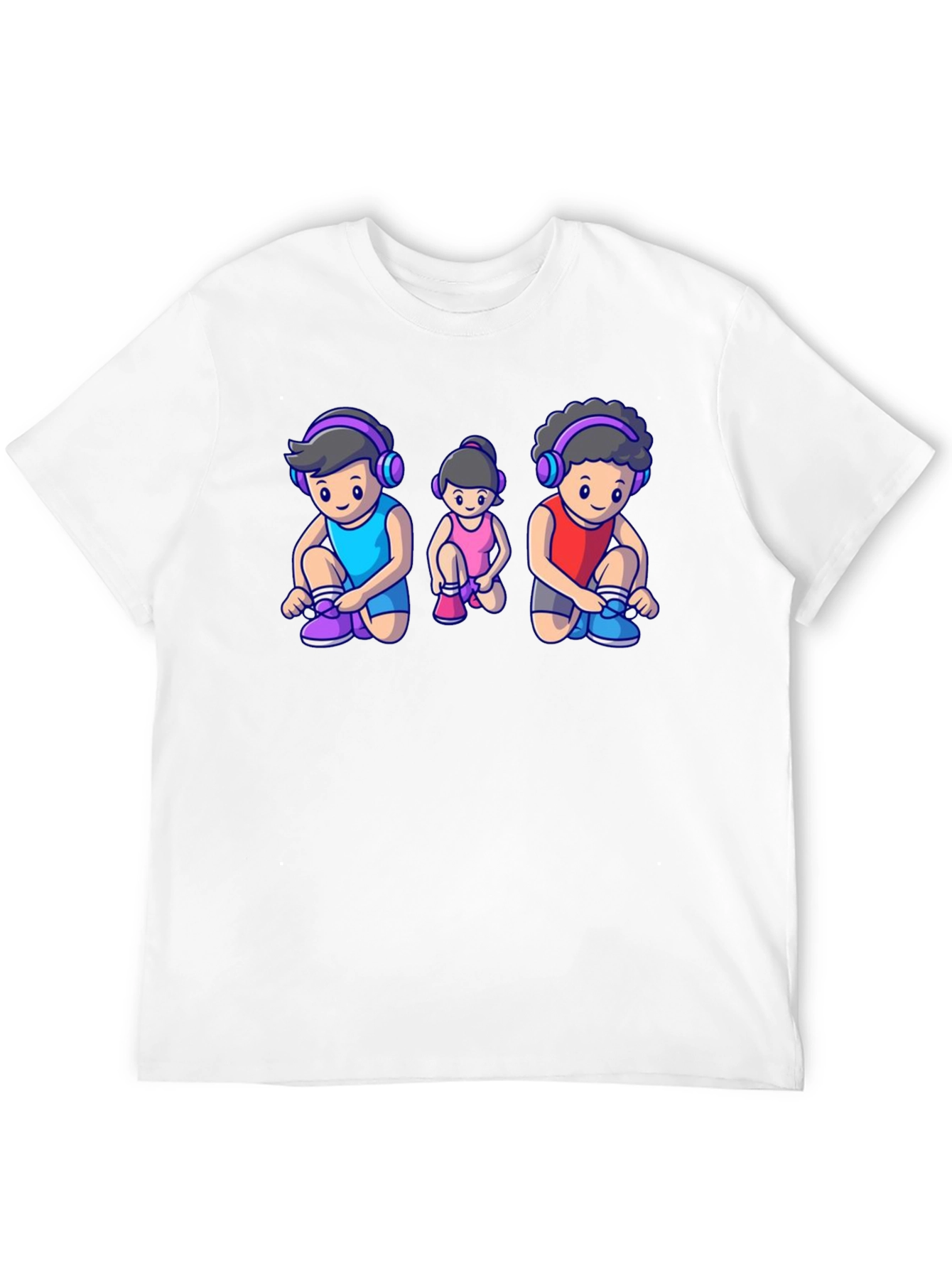 Black Cartoon Family Black T-Shirt view 12