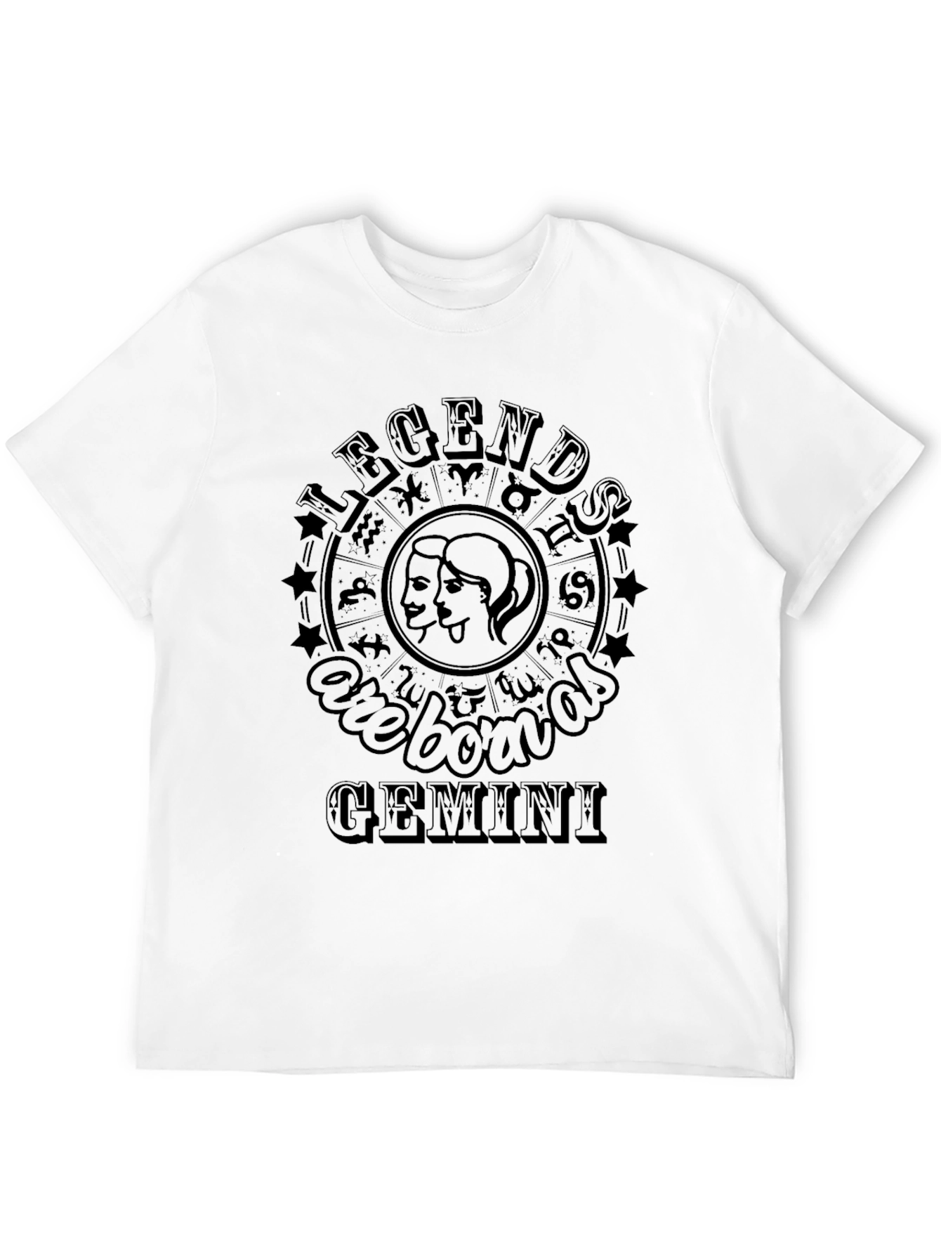Black Legends Are Born Gemini Black T-Shirt Zodiac Sign view 12