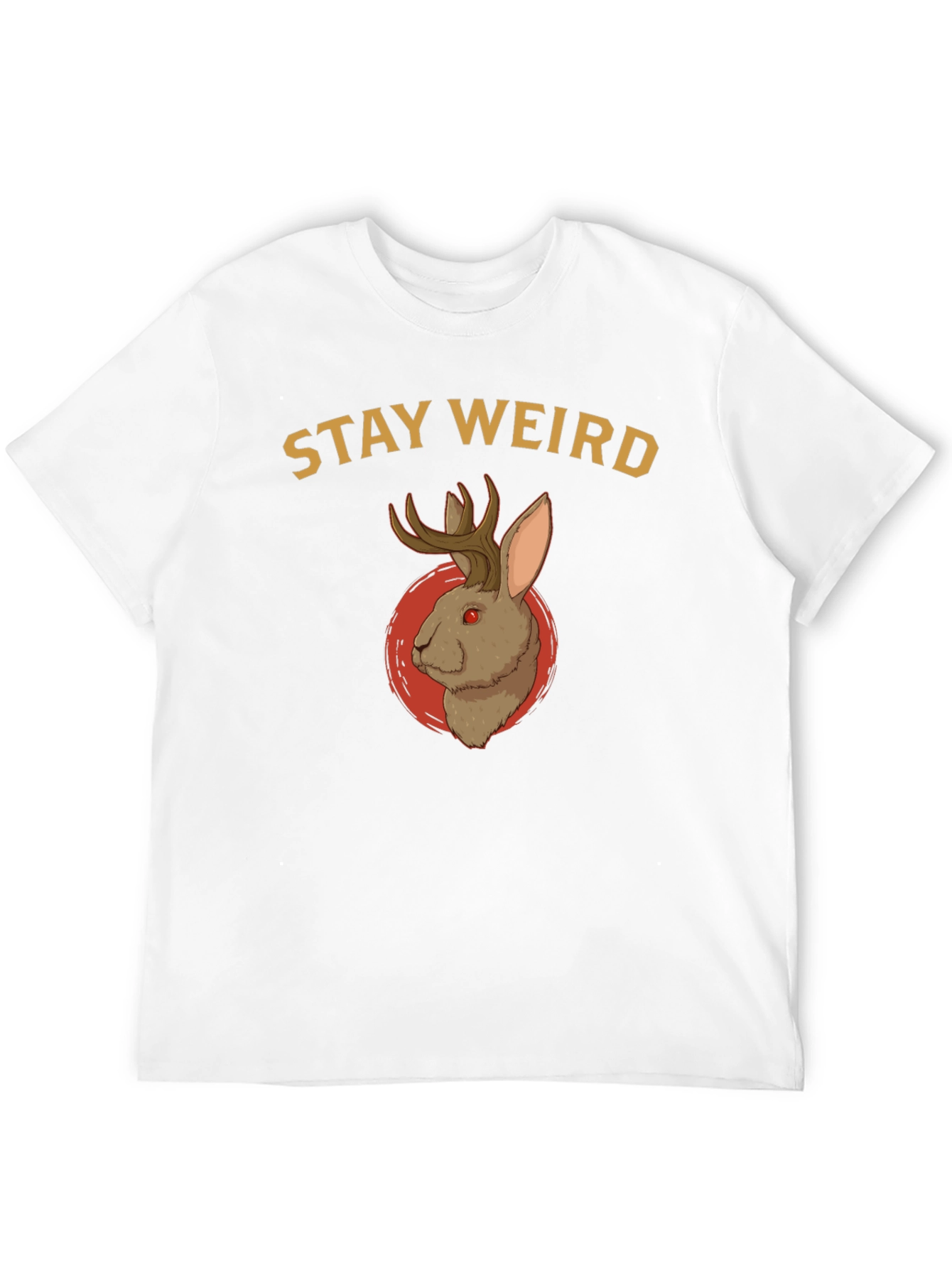 Black Stay Weird Jackalope T-Shirt - Novelty Graphic Tee view 12