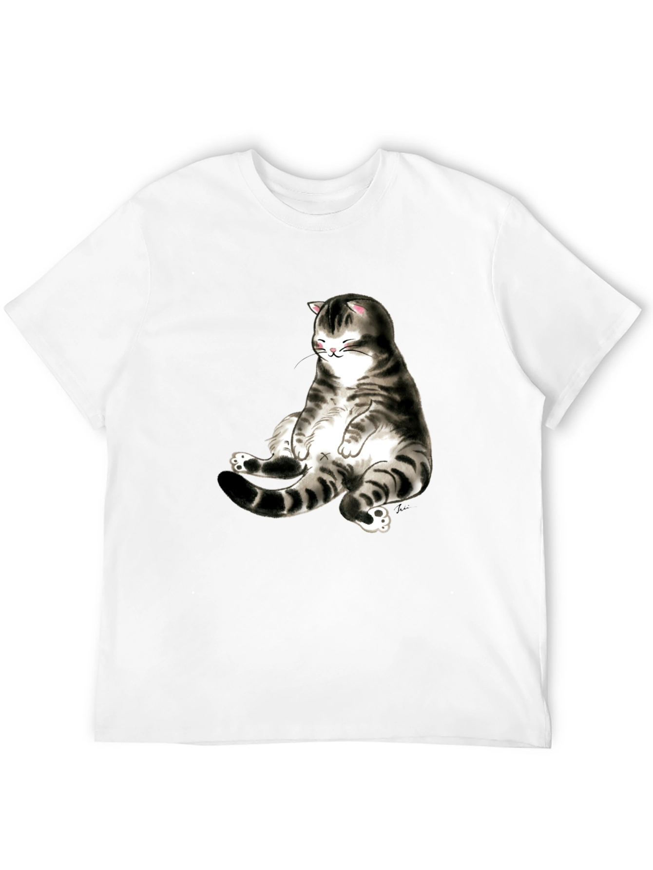 Black Funny Cat Graphic Black T-Shirt view 12