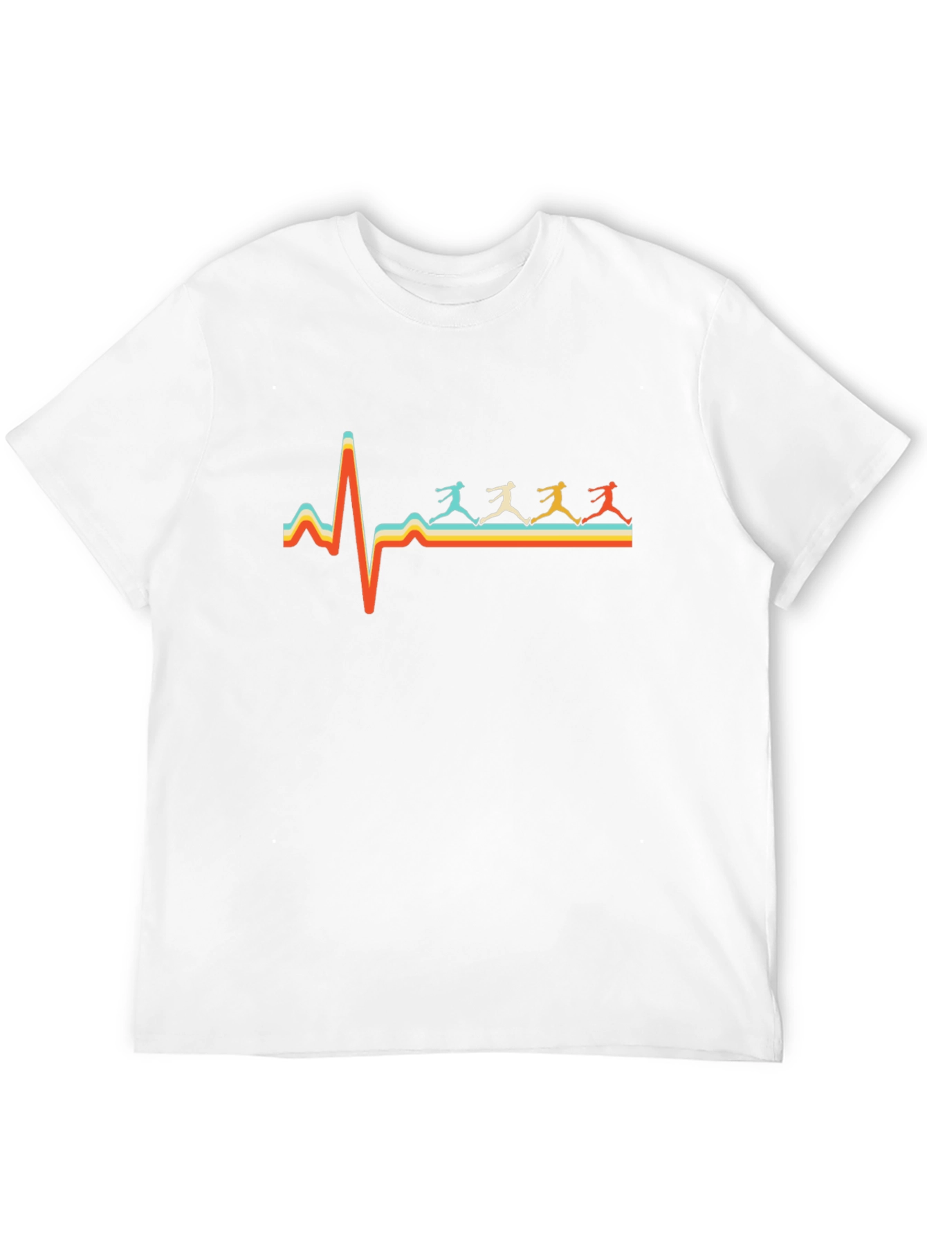 Black Running Heartbeat T-Shirt - Retro Style view 12
