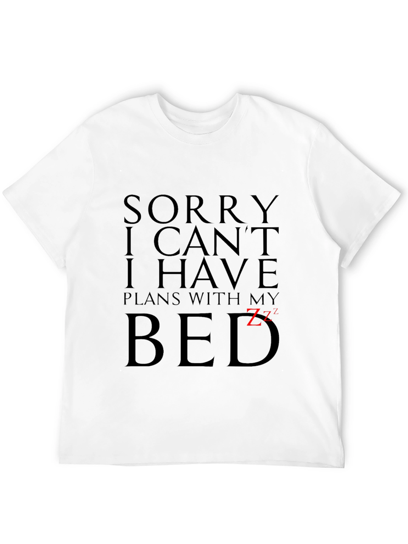 Black Funny "Plans With My Bed" Graphic Tee view 12