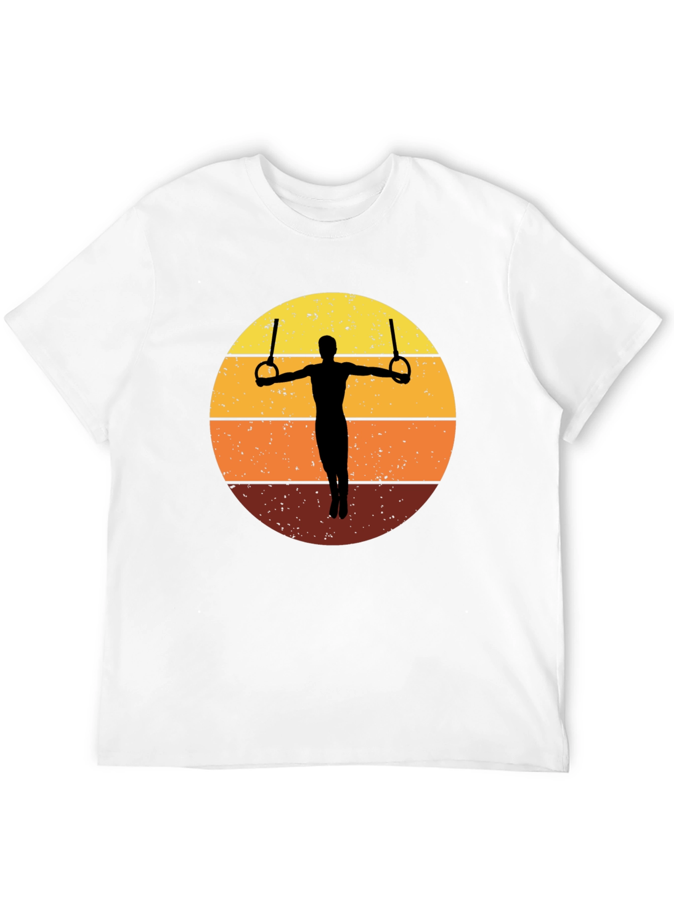 Black Gymnastics Rings T-Shirt Retro Sunset Graphic Tee view 12