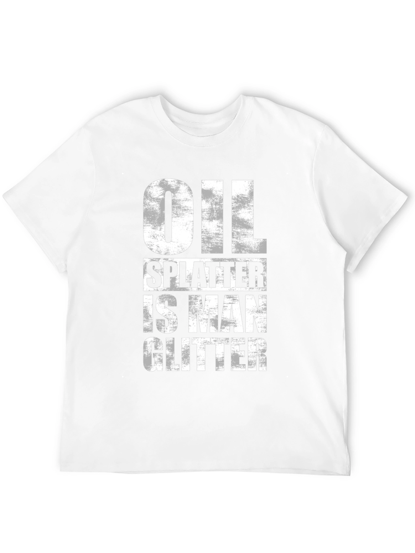 Black Oil Splatter is Man Glitter Graphic Tee view 12