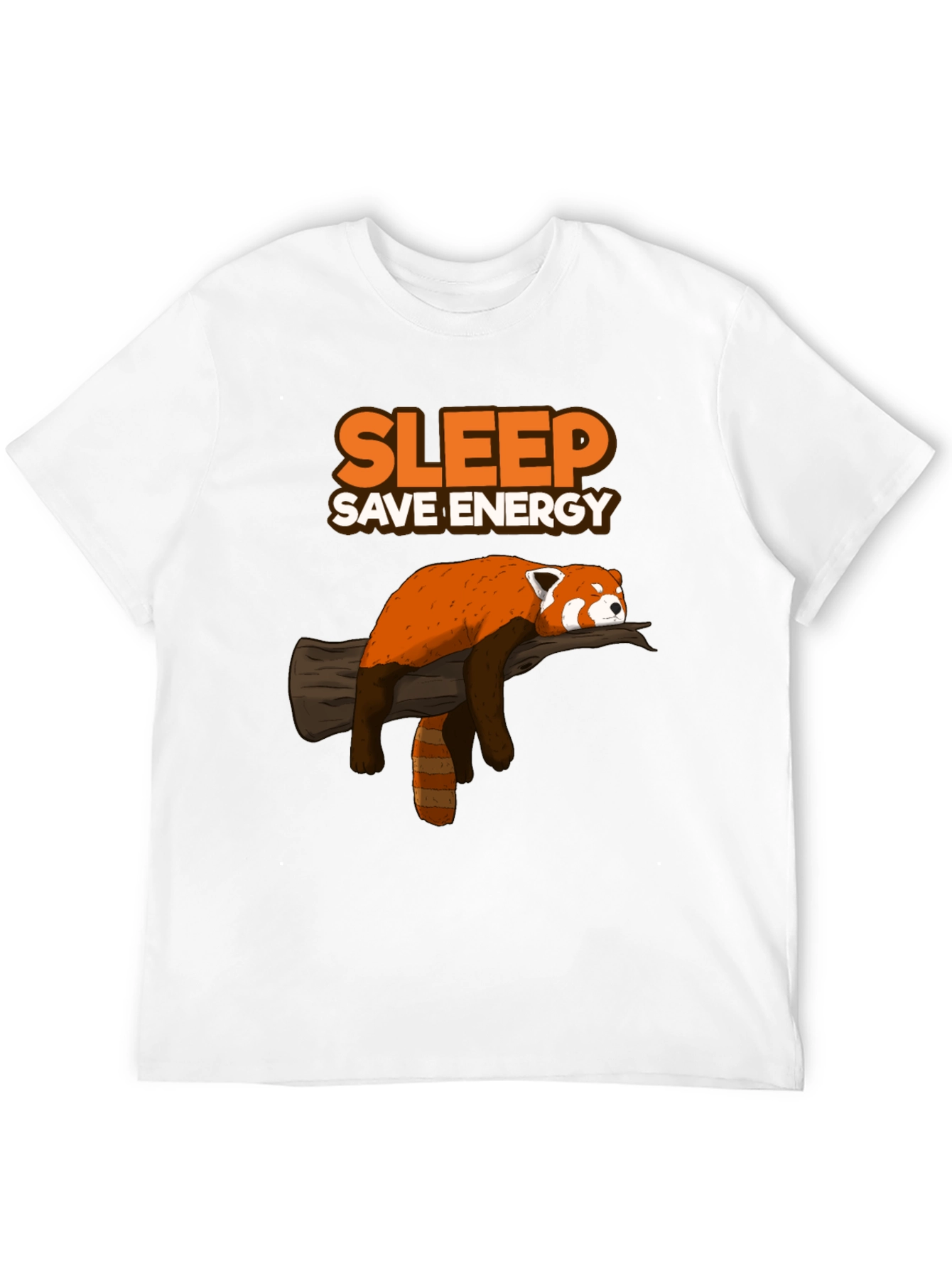 Black Sleep Save Energy Red Panda T-Shirt view 12
