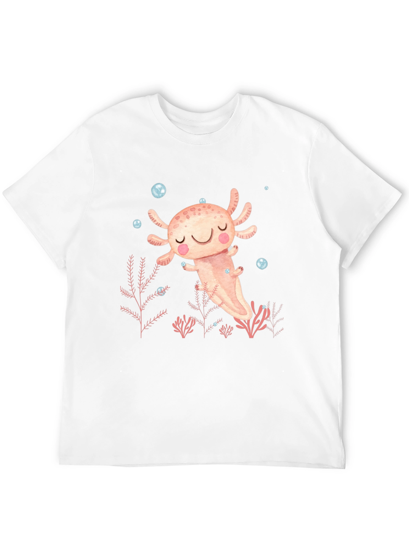 Black Axolotl Cute Kawaii Design Black T-Shirt view 12