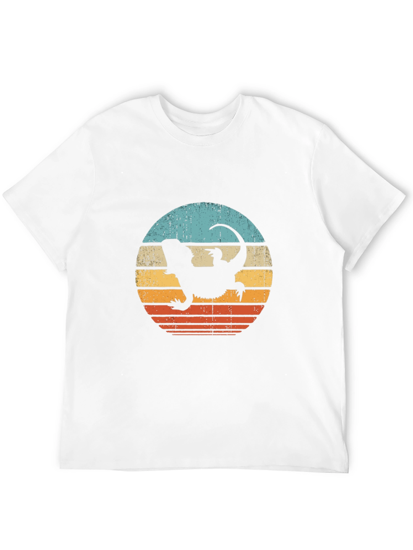 Black Retro Bearded Dragon Silhouette Graphic Tee view 12