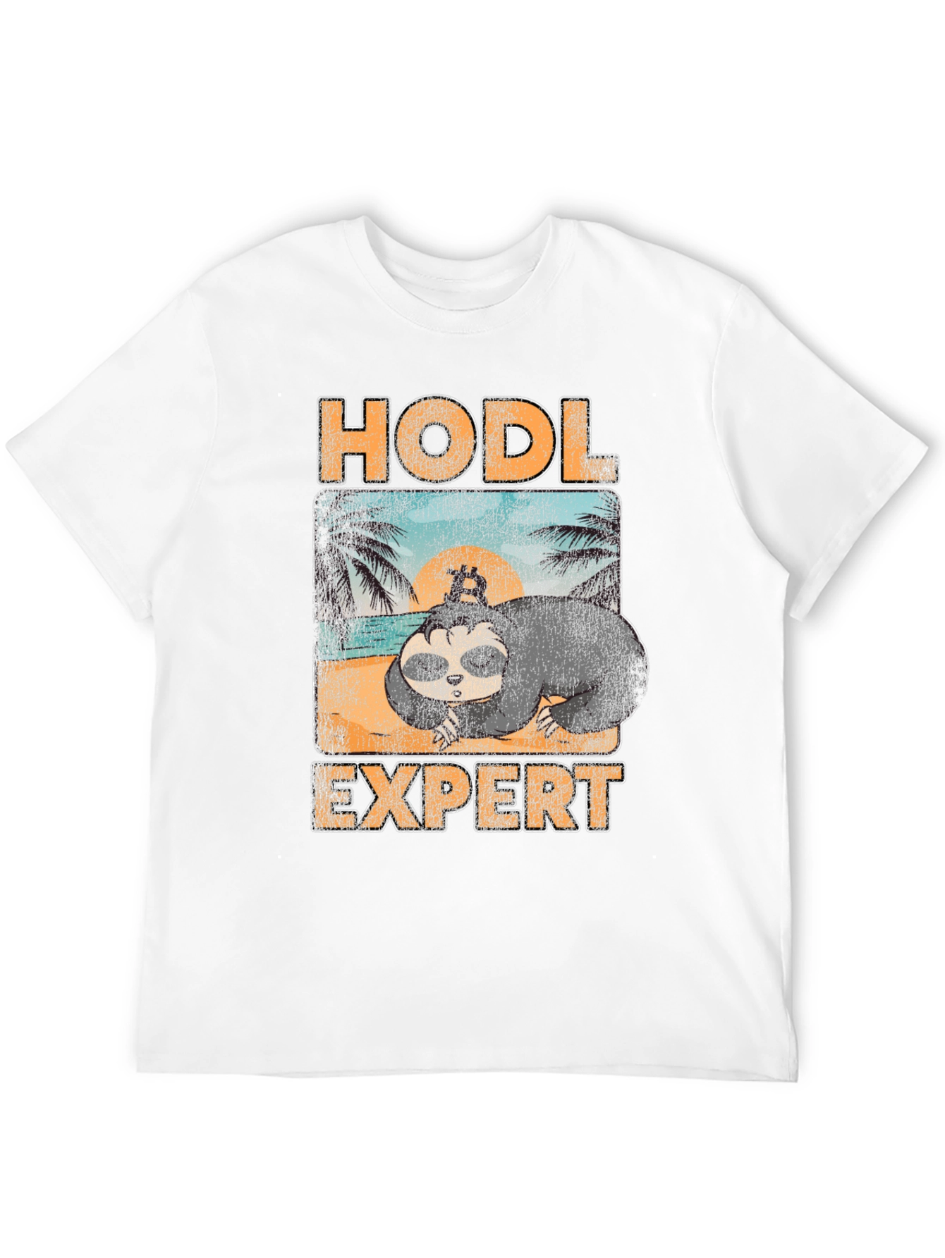 Black HODL Expert Sloth Bitcoin Crypto T-Shirt view 12