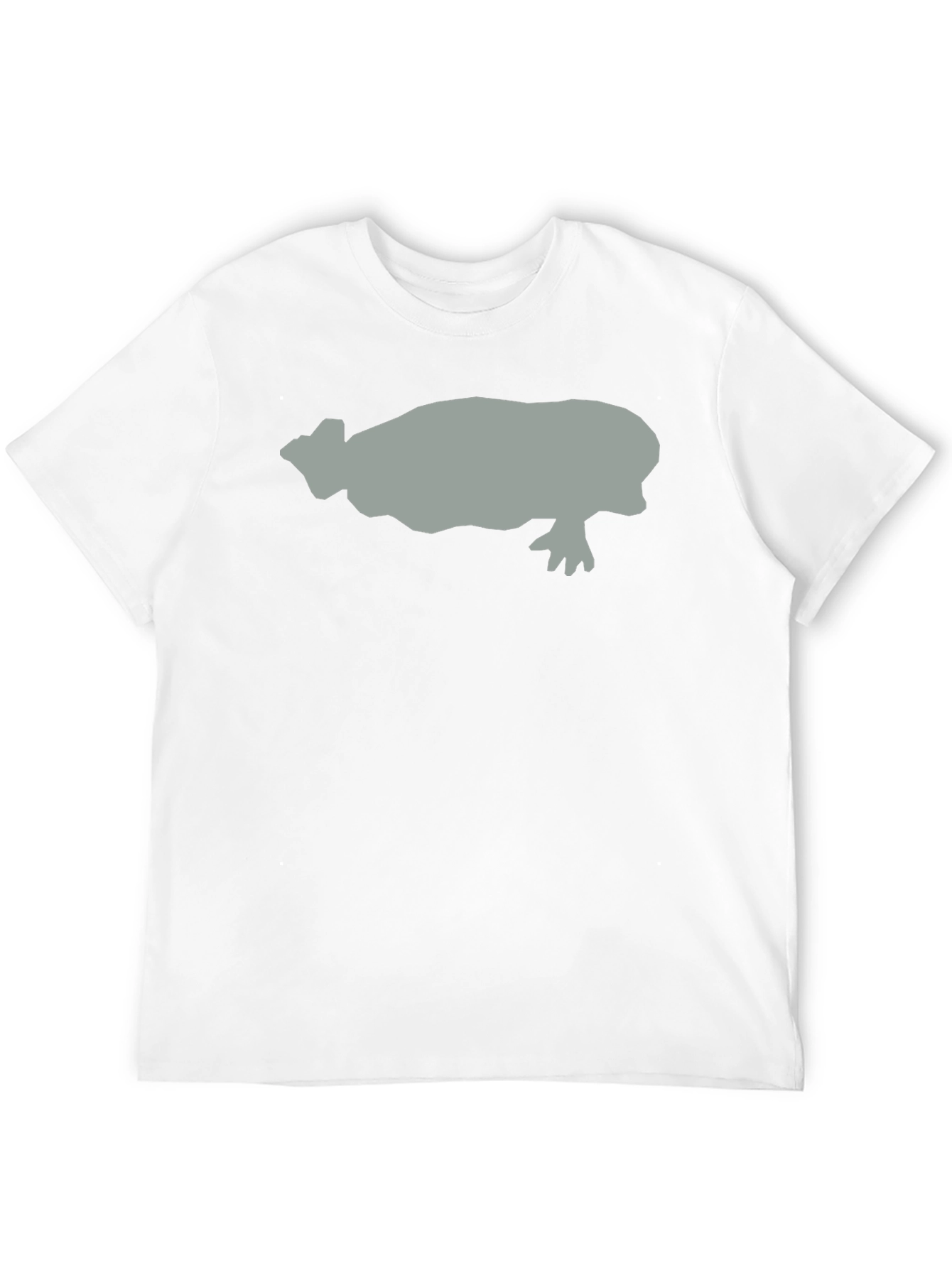 Black Hippo Silhouette Graphic Tee - Black Cotton Casual T-Shirt view 12
