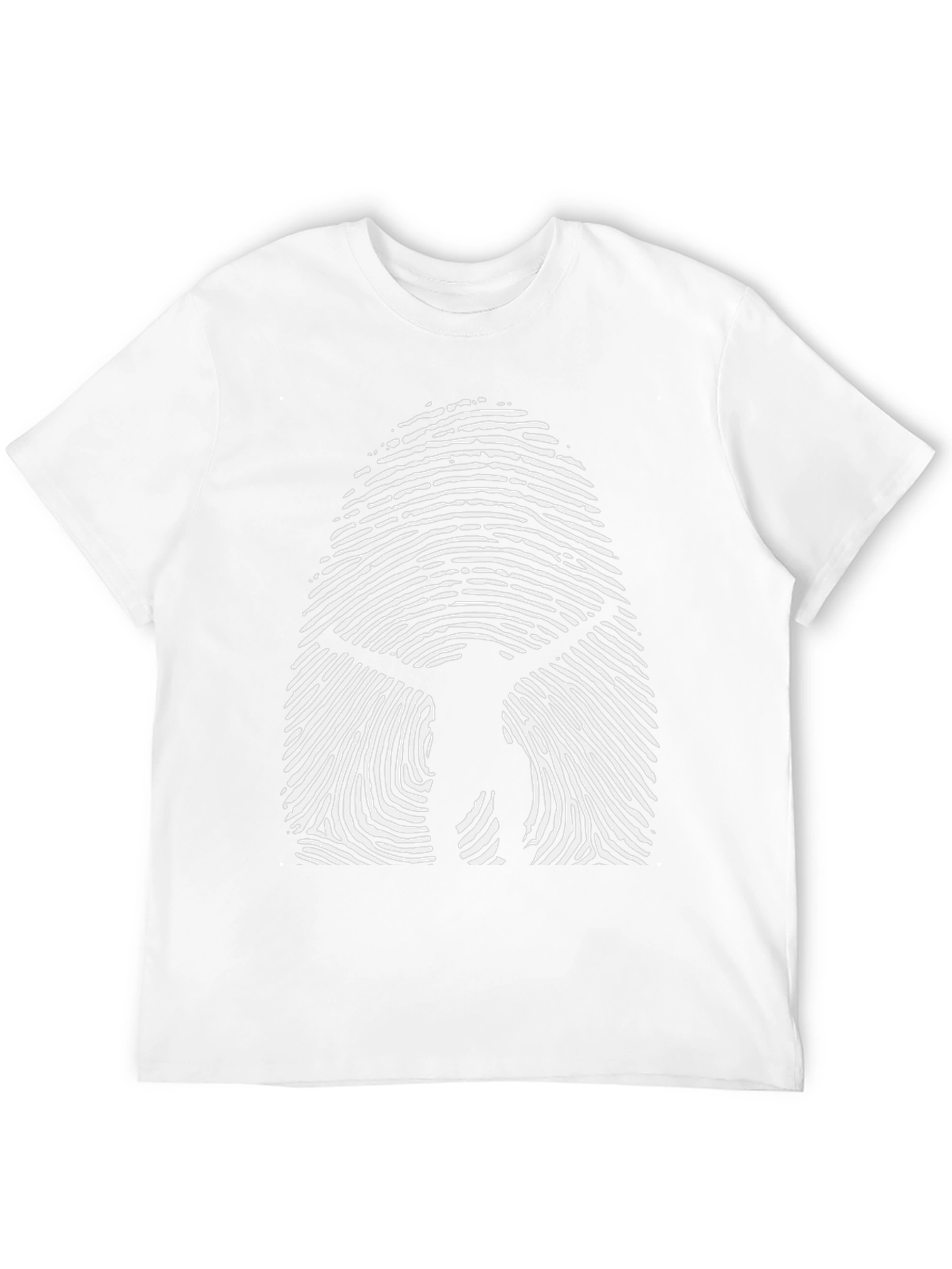 Black Vitruvian Man Fingerprint Graphic T-Shirt view 12