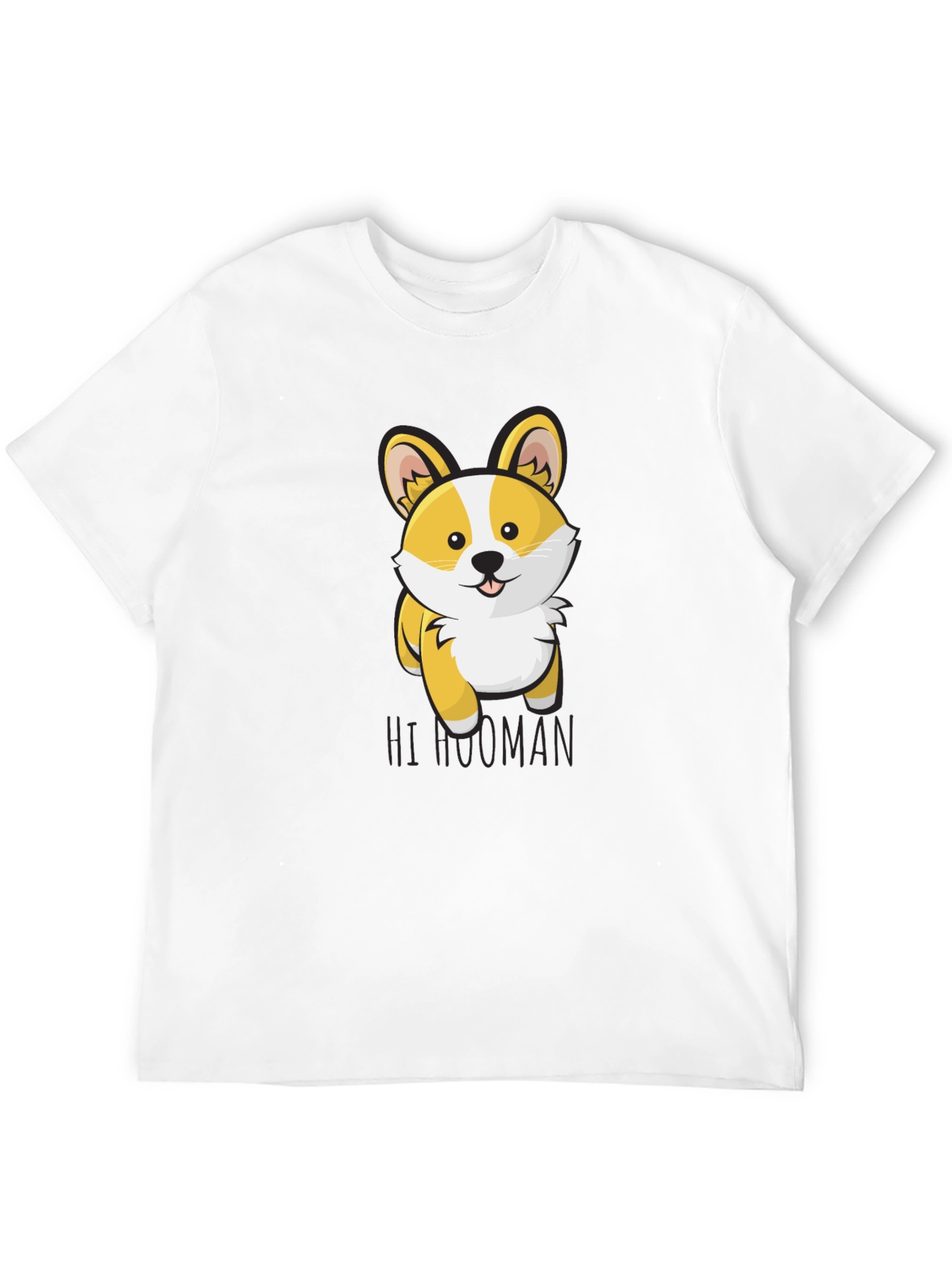 Black Cute Corgi 'Hi Human' Graphic T-Shirt view 12