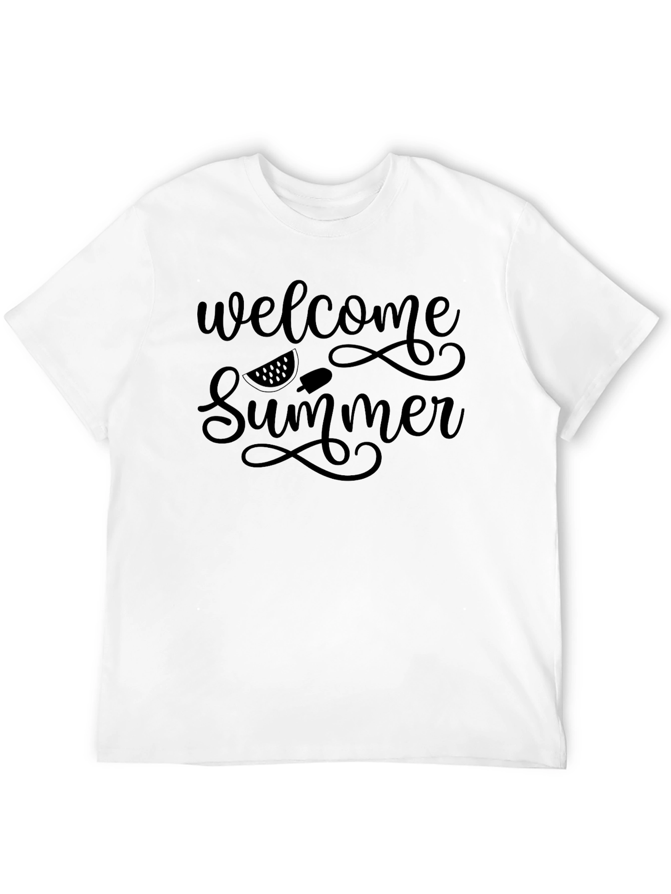 Black Welcome Summer Black Graphic T-Shirt view 12