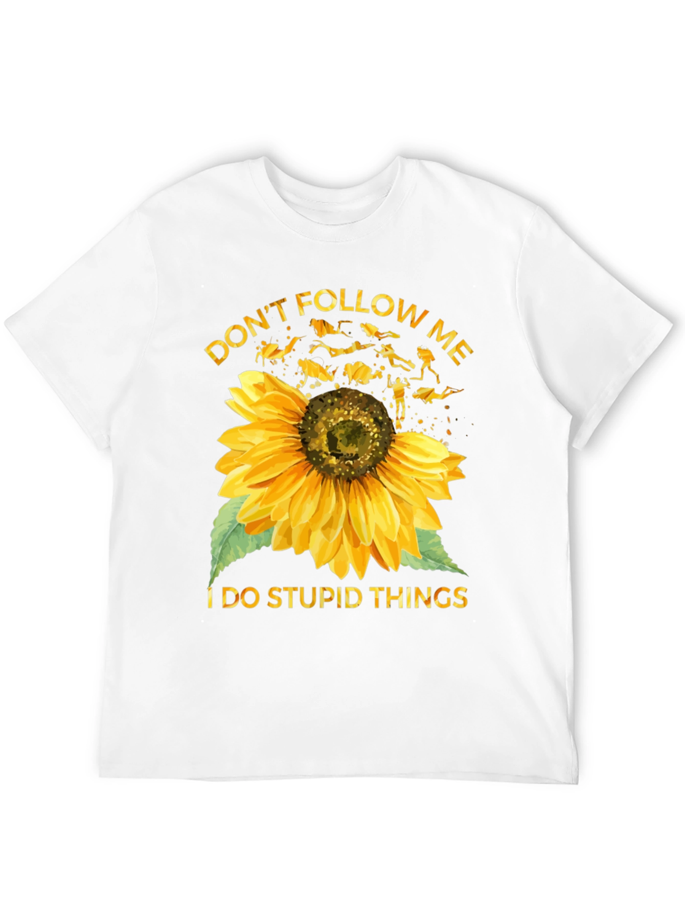 Black Don't Follow Me Sunflower Scuba Diving T-Shirt view 12