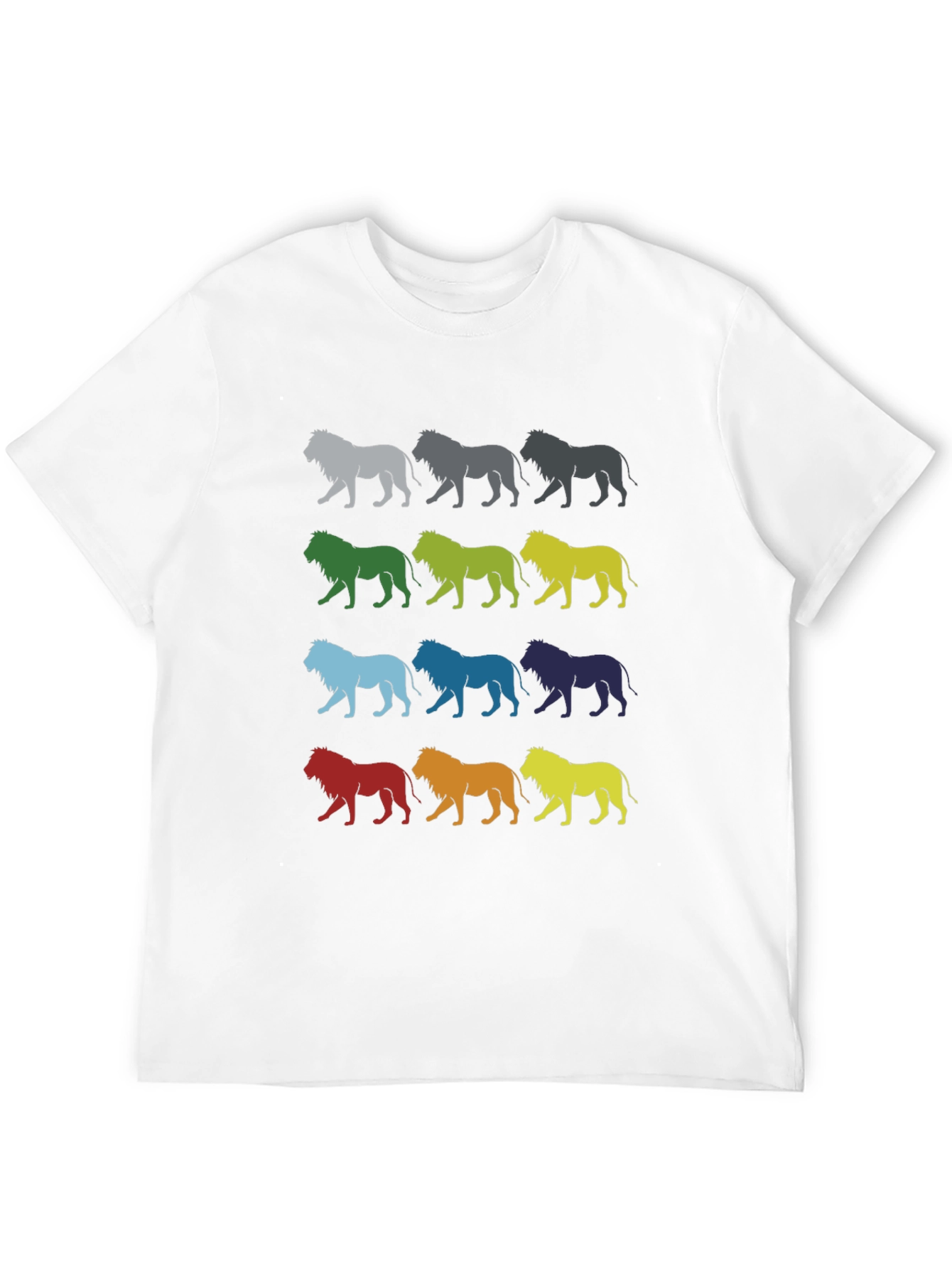 Black Colorful Lion Graphic Tee - Unique Design view 12