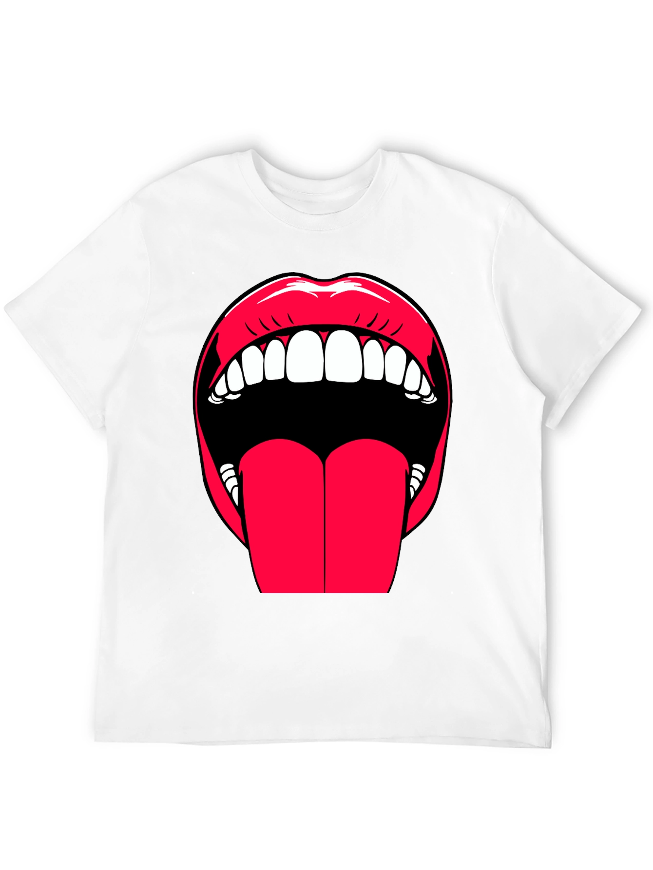 Black Bold Lips Graphic Tee - Expressive Black Cotton T-Shirt view 12