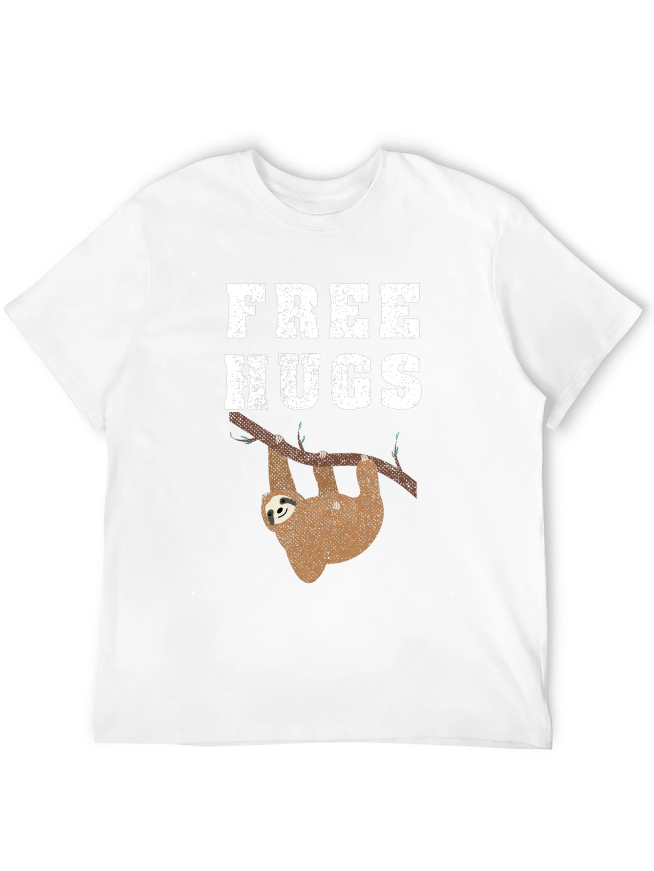 Black Free Hugs Sloth Graphic Tee Shirt view 12