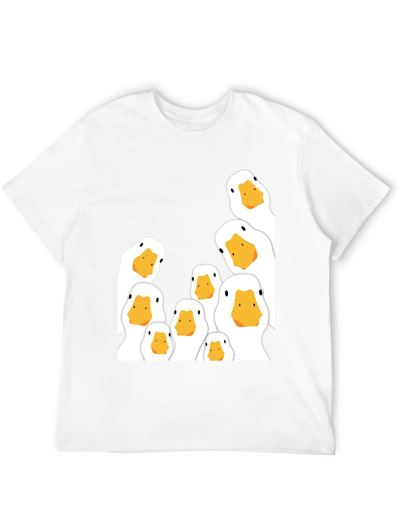 Black Peeking Ducks Graphic T-Shirt - Black Cotton Tee view 12