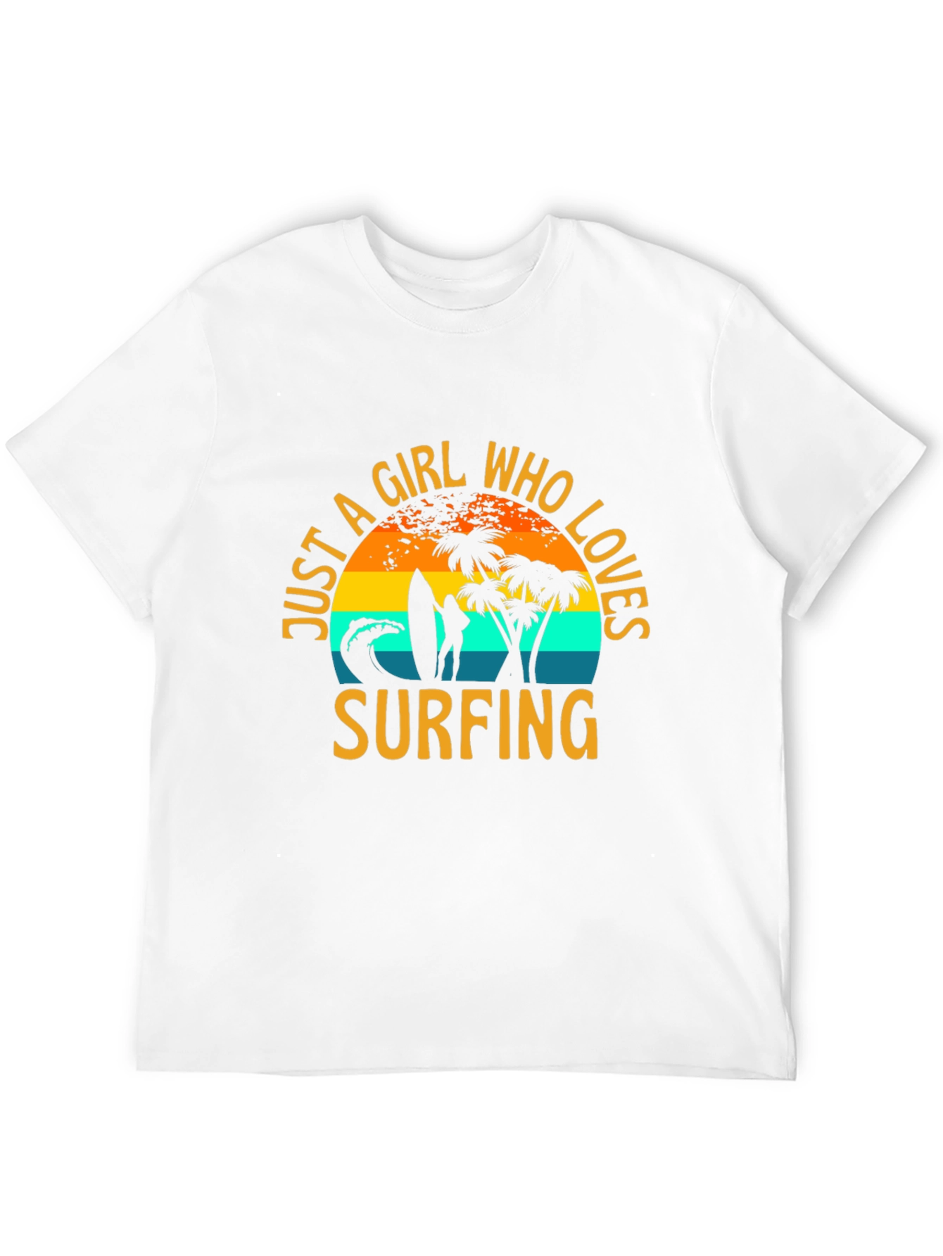 Black Just A Girl Who Loves Surfing T-Shirt view 12