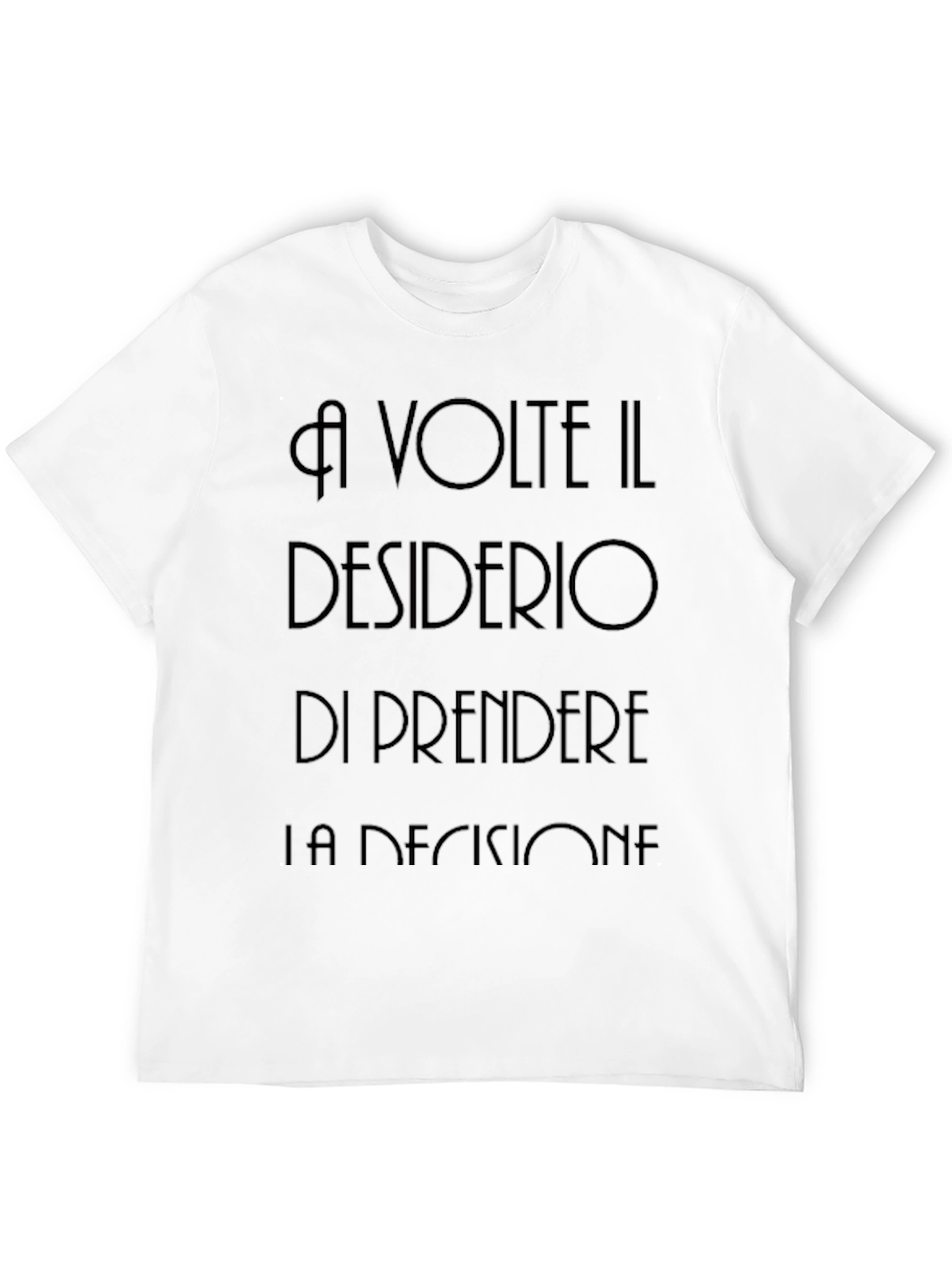 Black Italian Quote Graphic T-Shirt - A Volte Il Desiderio view 12