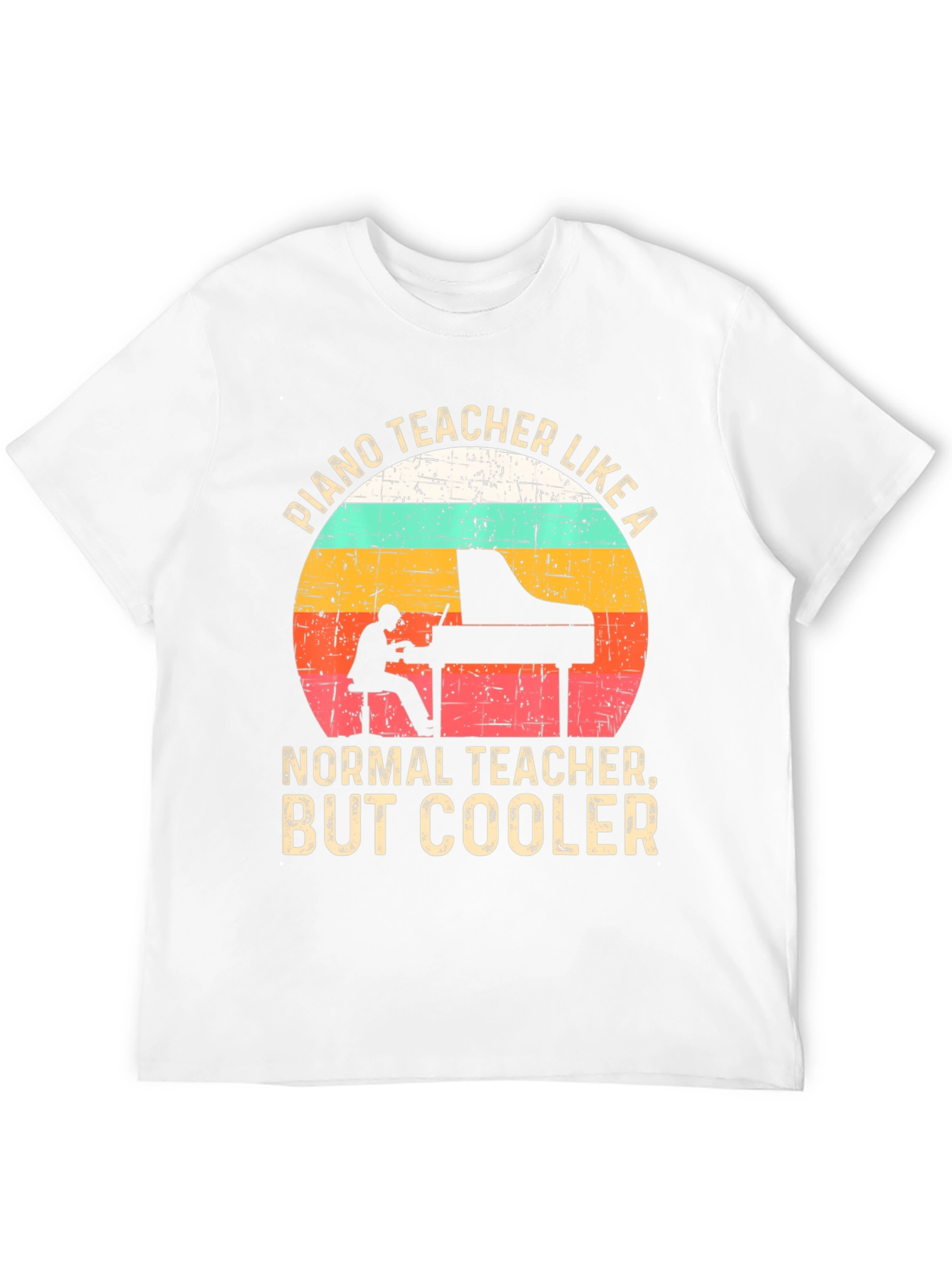 Black Cool Piano Teacher T-Shirt view 12