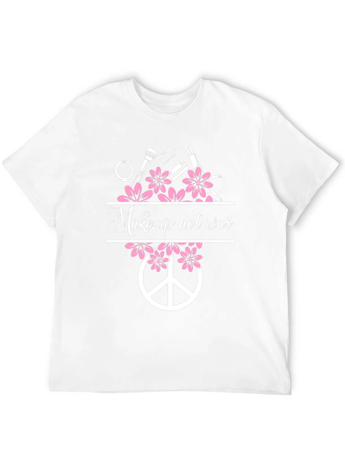 Black Makeup Not War Graphic Tee - Peace Symbol Shirt view 12