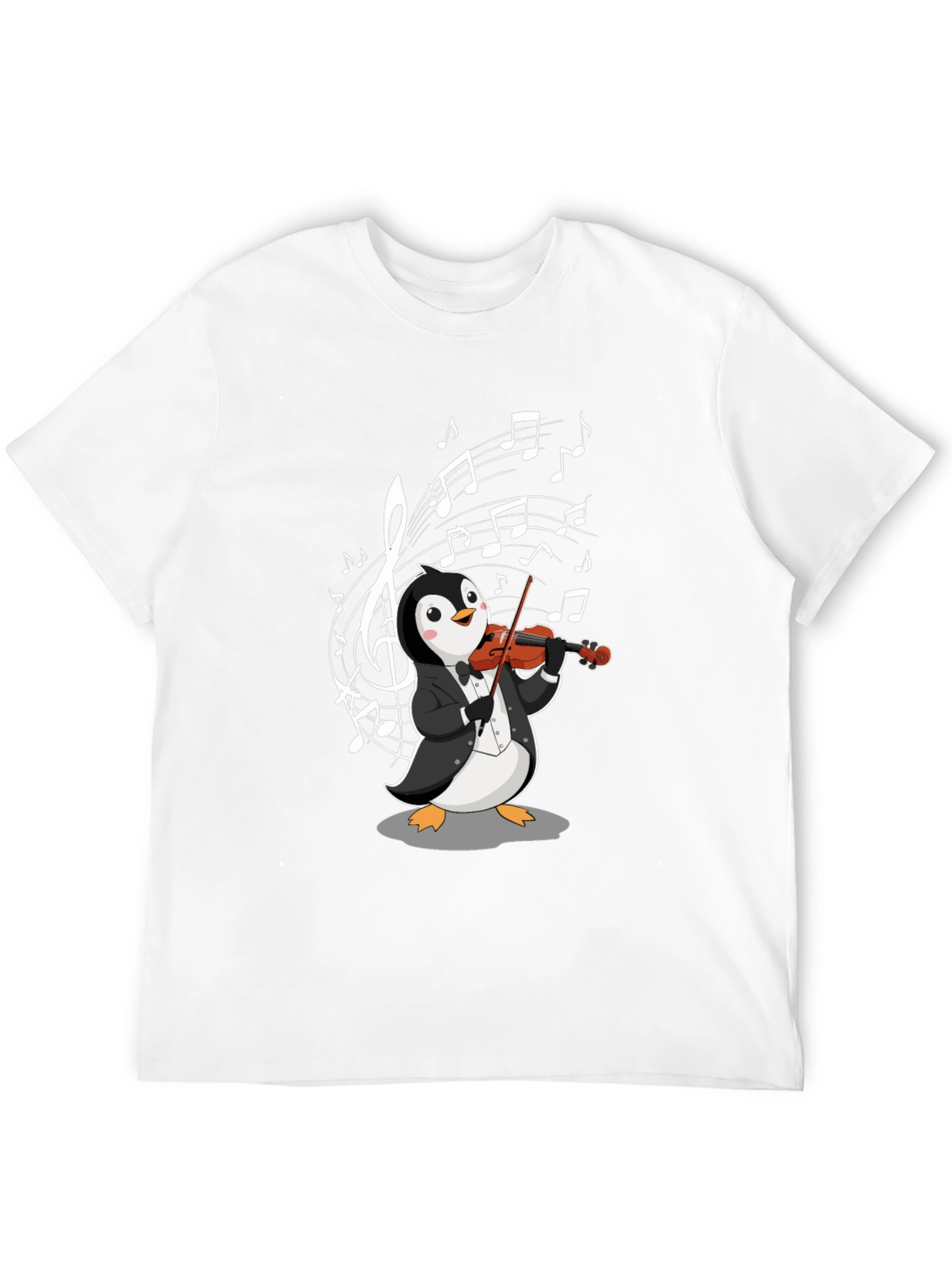 Black Penguin Violinist Graphic T-Shirt - Music Lover Tee view 12