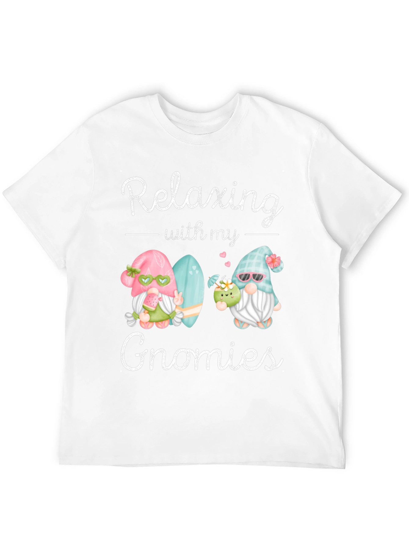 Black Relaxing With My Gnomies Graphic Tee view 12