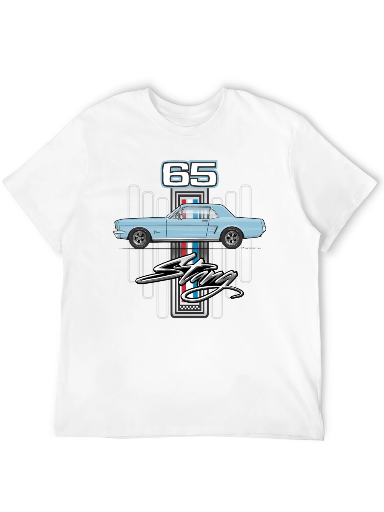 Black '65 Mustang Graphic T-Shirt - Classic Car Apparel view 12