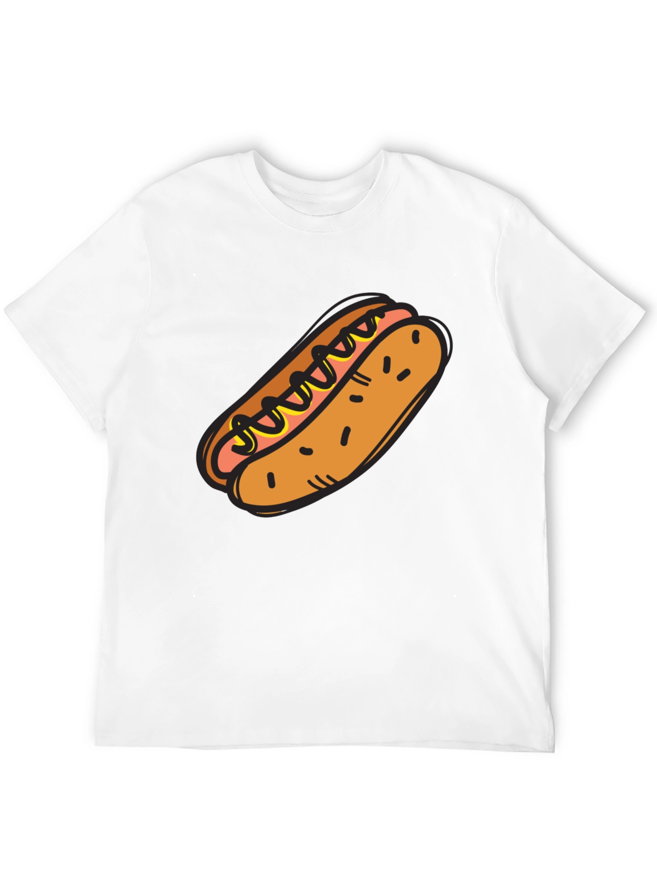 Black Hot Dog Graphic Tee - Novelty T-Shirt view 12